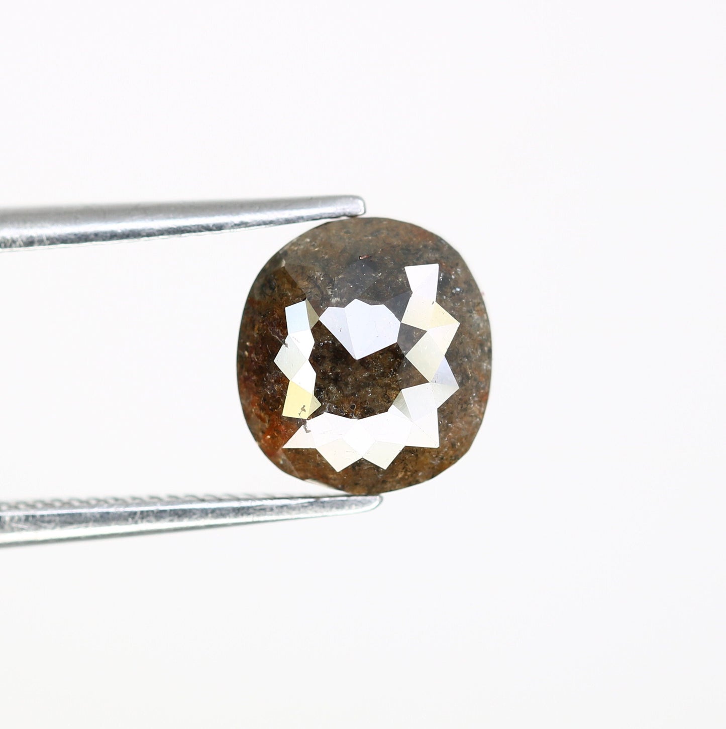 1.95 CT Cushion Salt and Pepper Rustic Diamond | Artisan Gold Ring | Unique Engagement Ring | Bohemian Jewelry