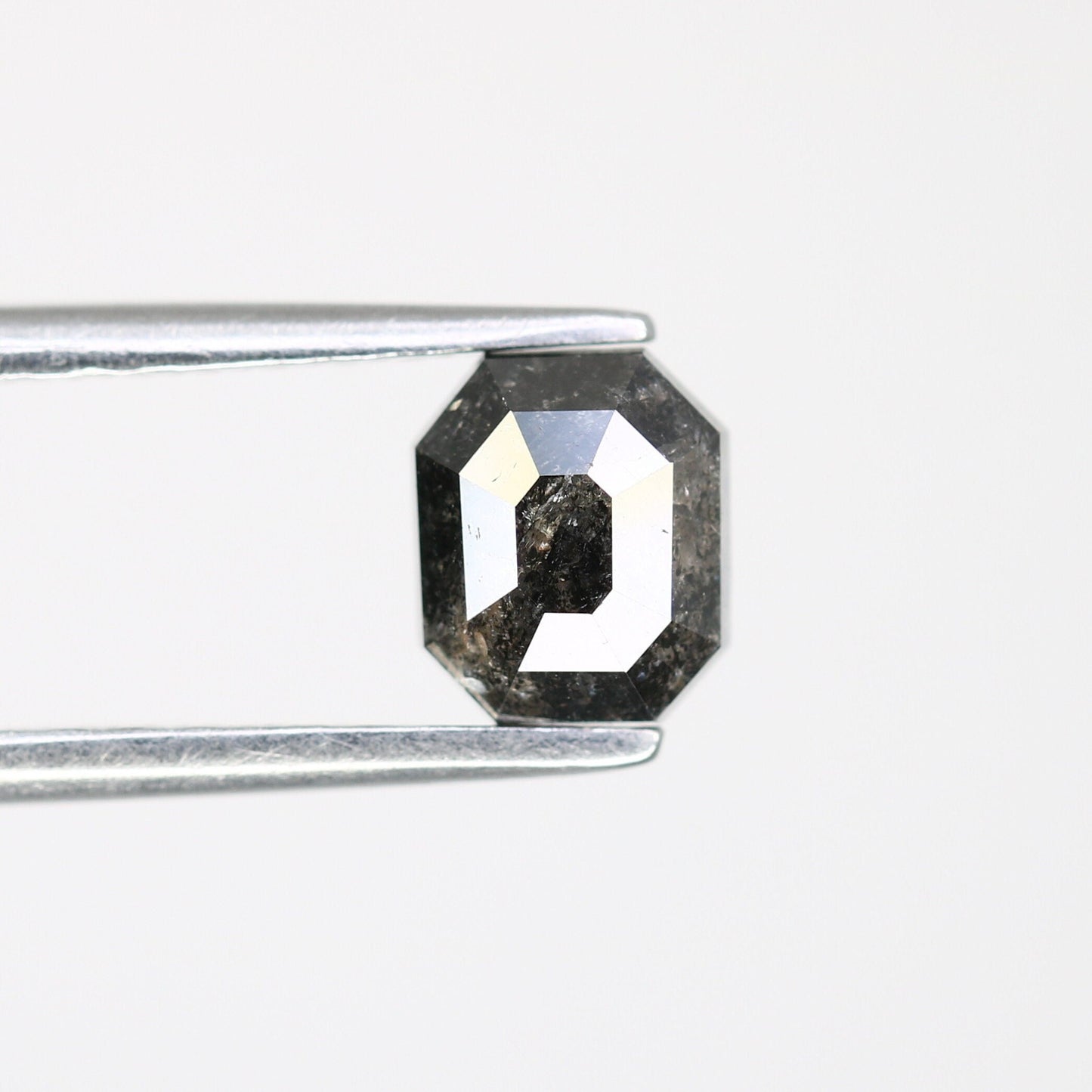 Salt and Pepper Emerald Shape Diamond - Natural Loose Emerald Cut Diamond - Emerald Engagement Ring - LABORDAY Offer