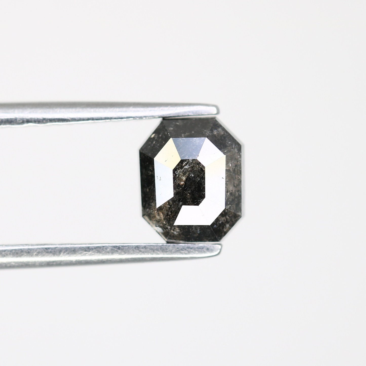 Salt and Pepper Emerald Shape Diamond - Natural Loose Emerald Cut Diamond - Emerald Engagement Ring - LABORDAY Offer