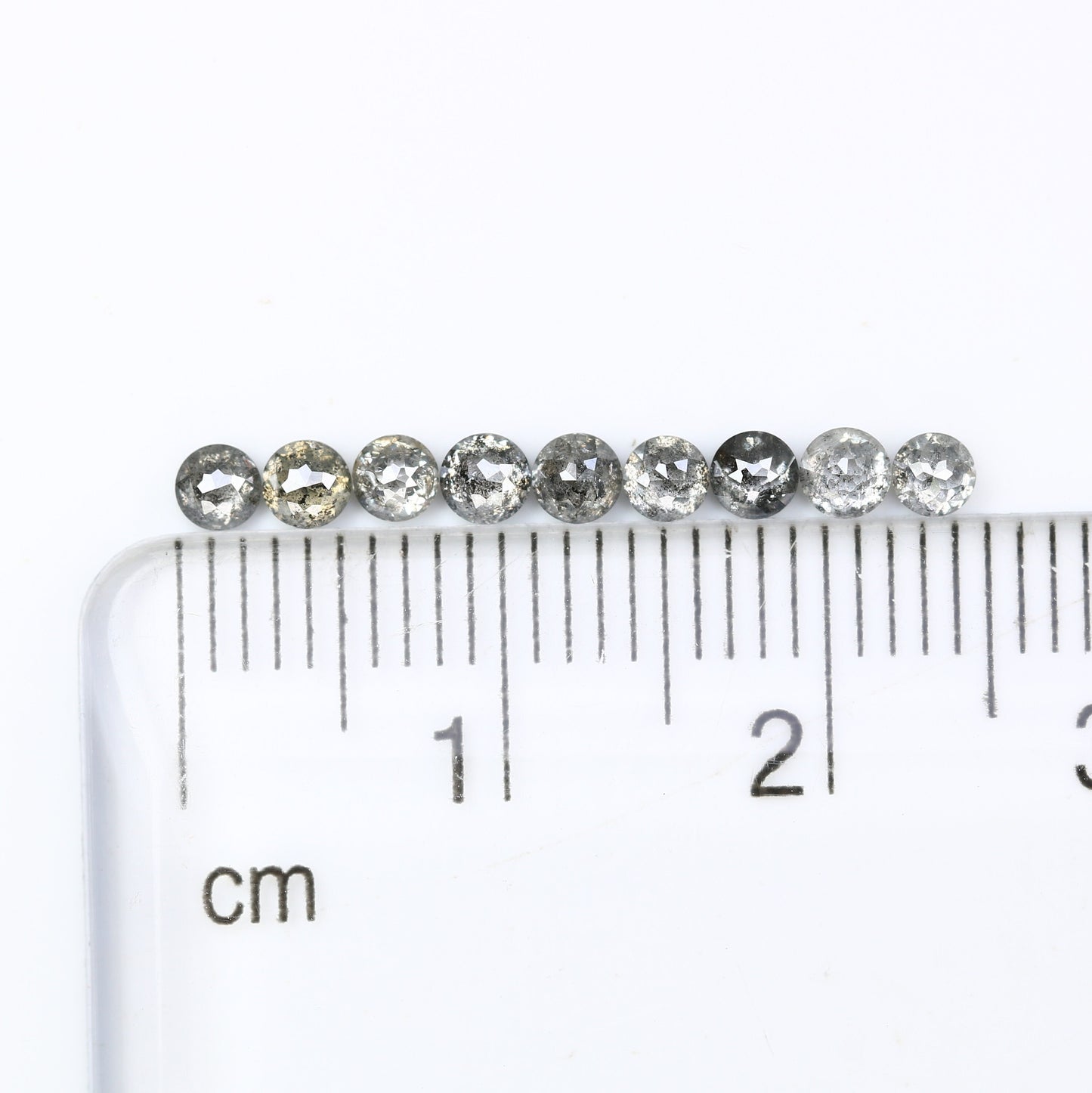 0.94 TCW Rose Cut Round Salt and Pepper Diamonds For Half Eternity Wedding Band ll Anniversary Gift ll Birthday Gift ll Engagement Gift