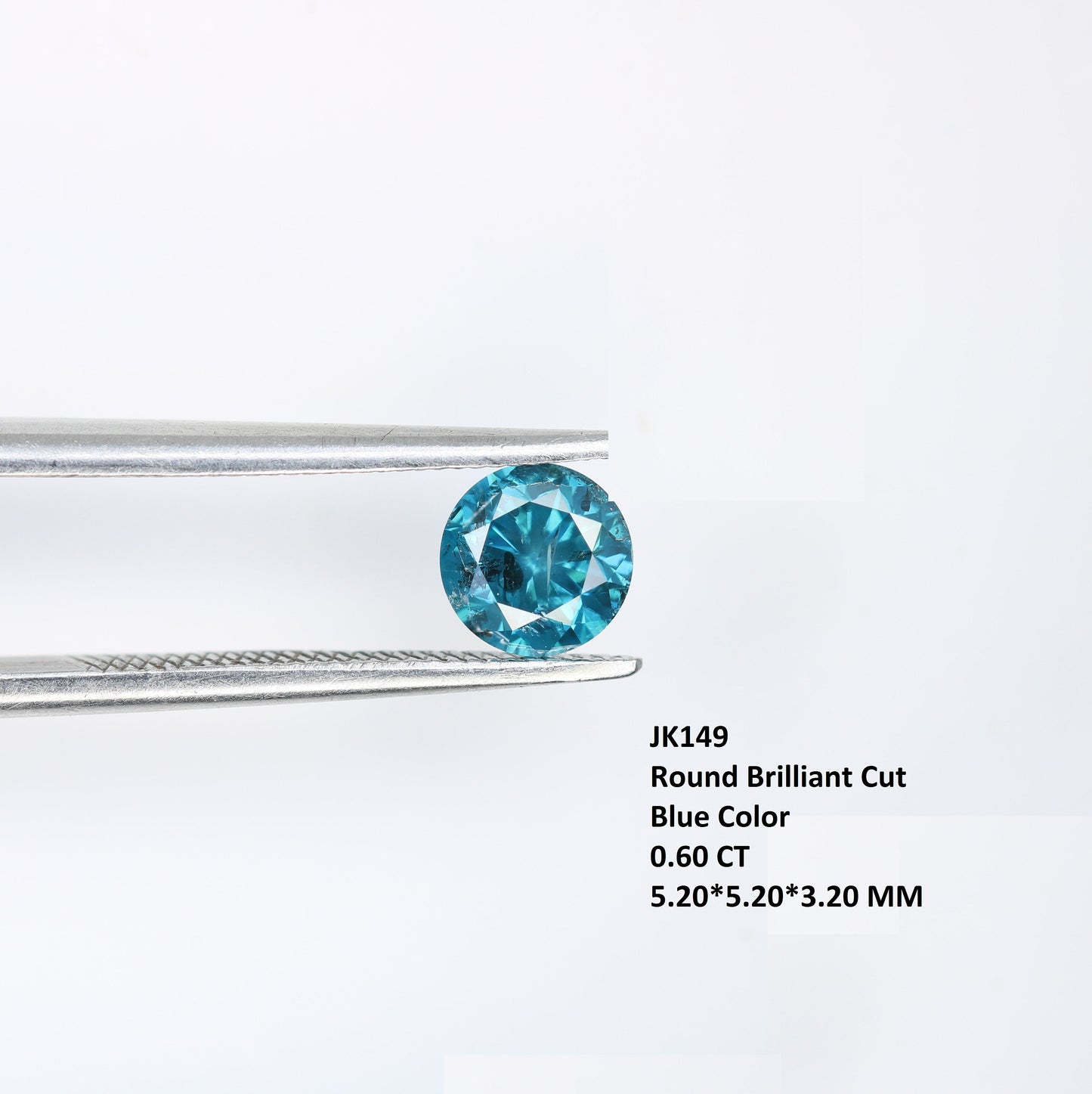 0.60 CT Sparkling Blue Round Cut Diamond Perfect for Engagement Bands and Gold Ring Settings
