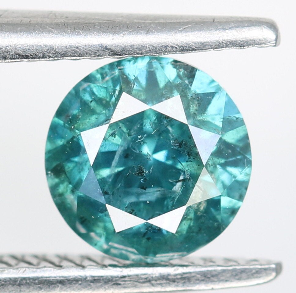 0.52 CT Green Round Brilliant Cut Diamond for Engagement Rings and Gold Band Settings