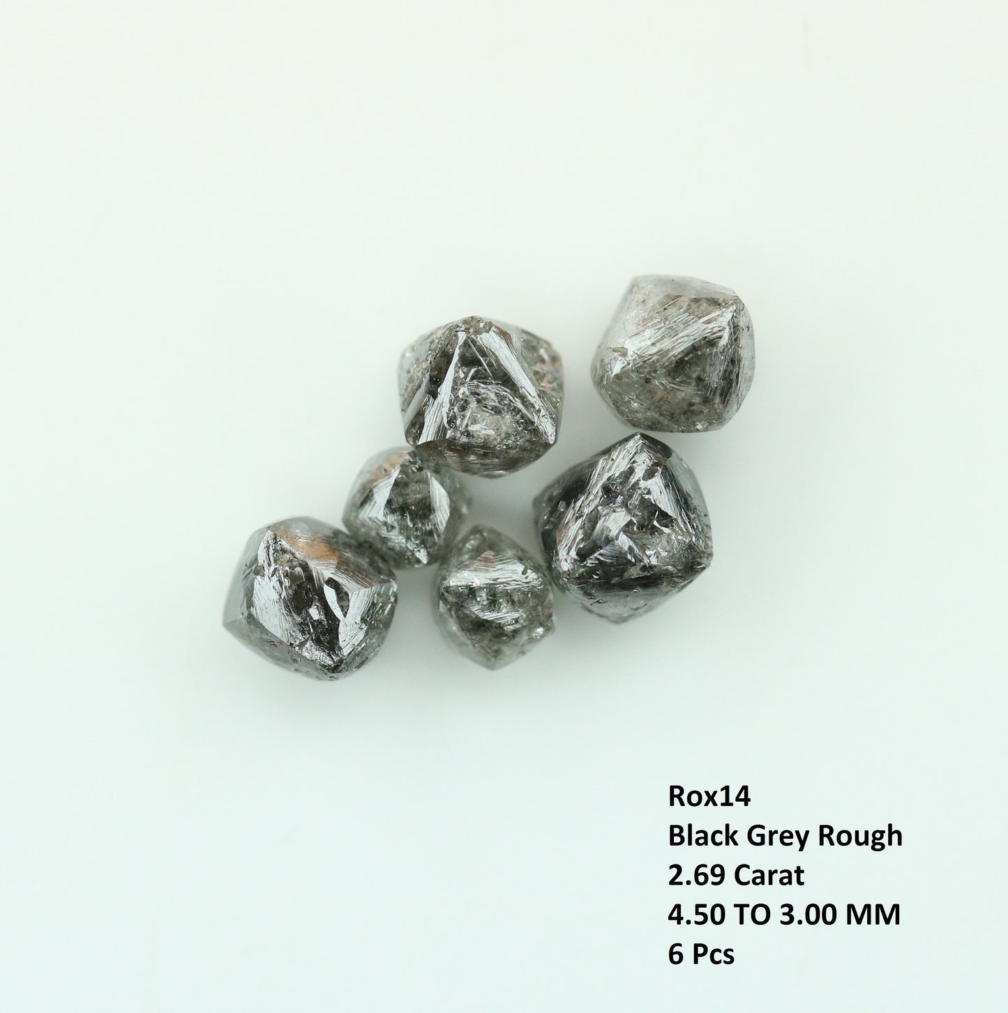 2.69 Carat Black Grey Loose Uncut Rough Diamond For Engagement RingFor Gold Ring Diamonds