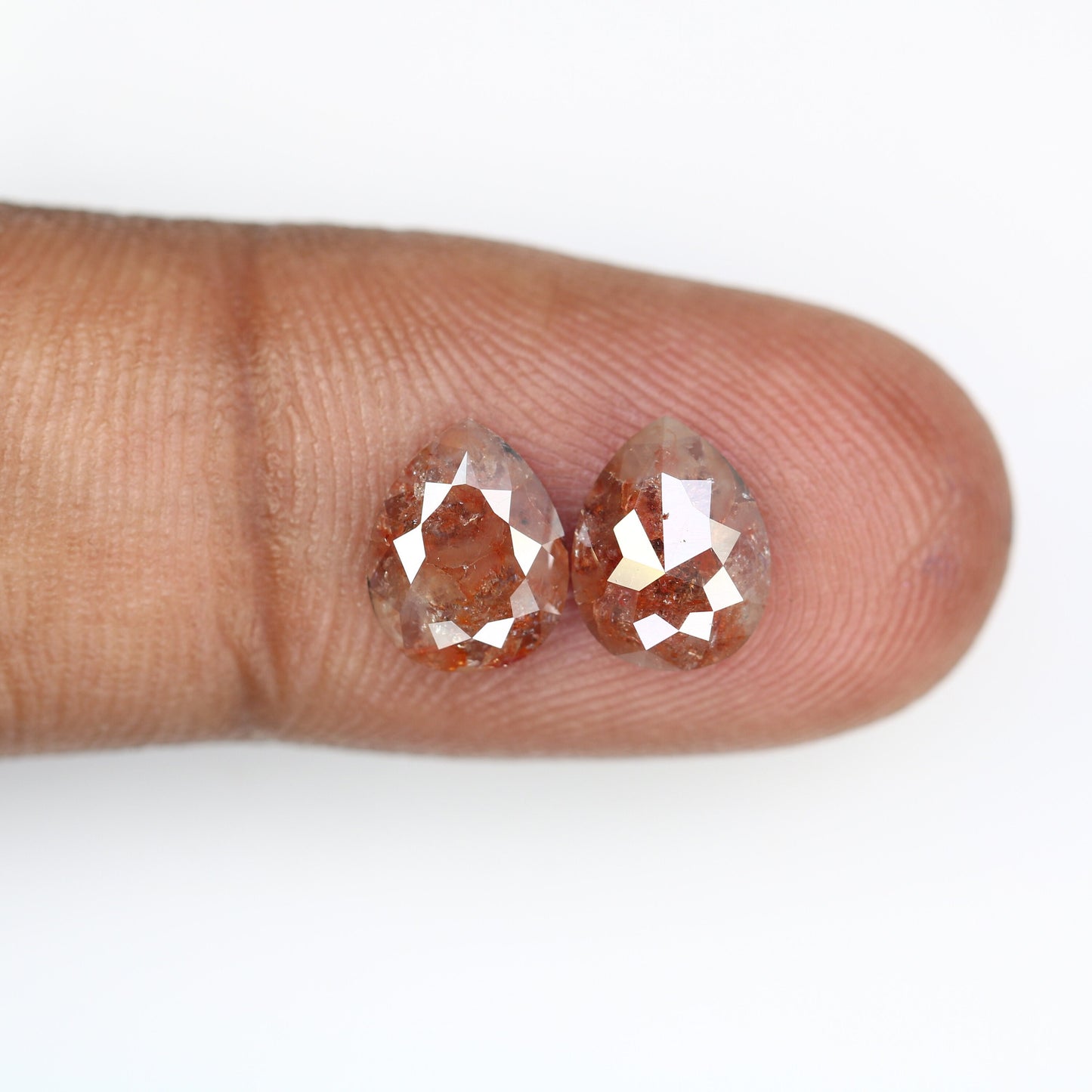 Pear Champagne Loose Pair Salt and Pepper Diamond, Natural Loose Diamond, Fancy Diamond for Wedding Ring & Earring, jewelry gift for women