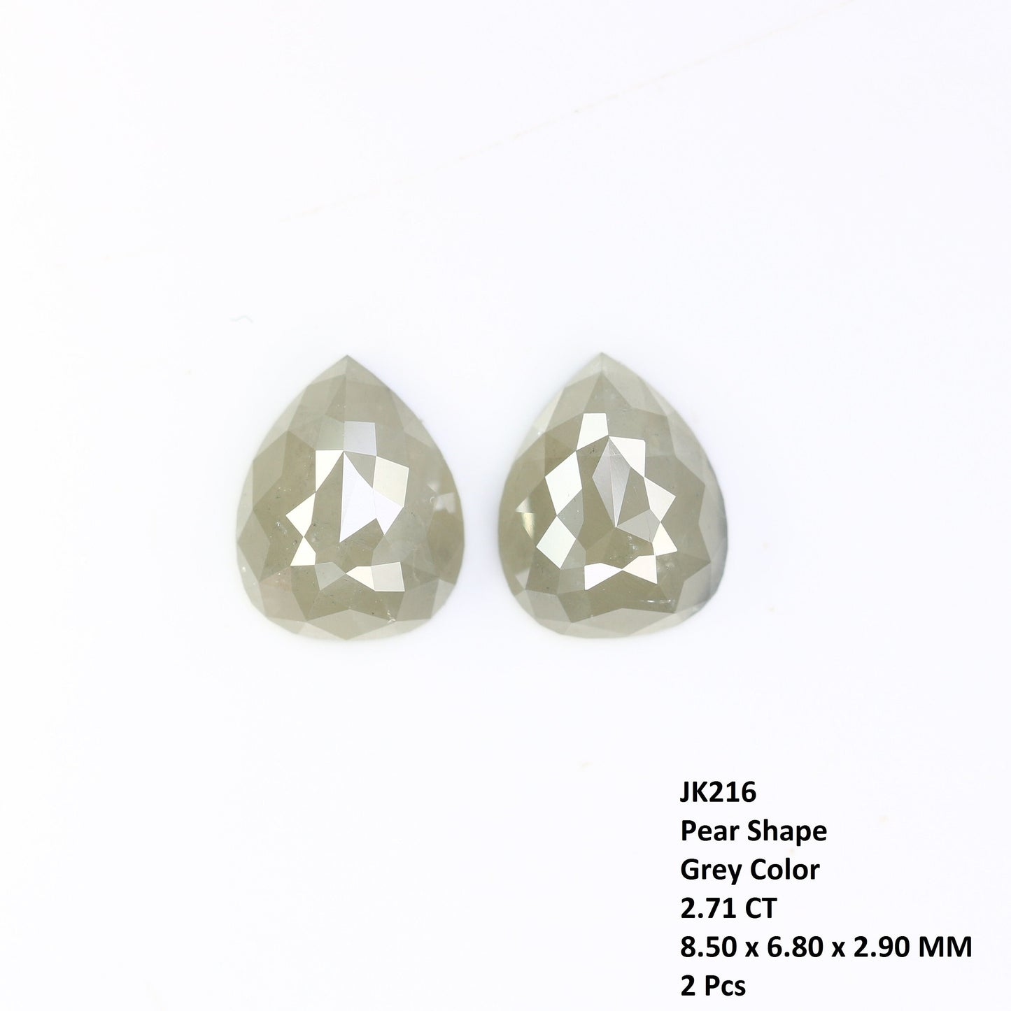 Pear Loose Pair Salt and Pepper Diamond, Natural Loose Diamond, Fancy Diamond for Wedding Ring & Earring, jewelry gift for women Diamonds