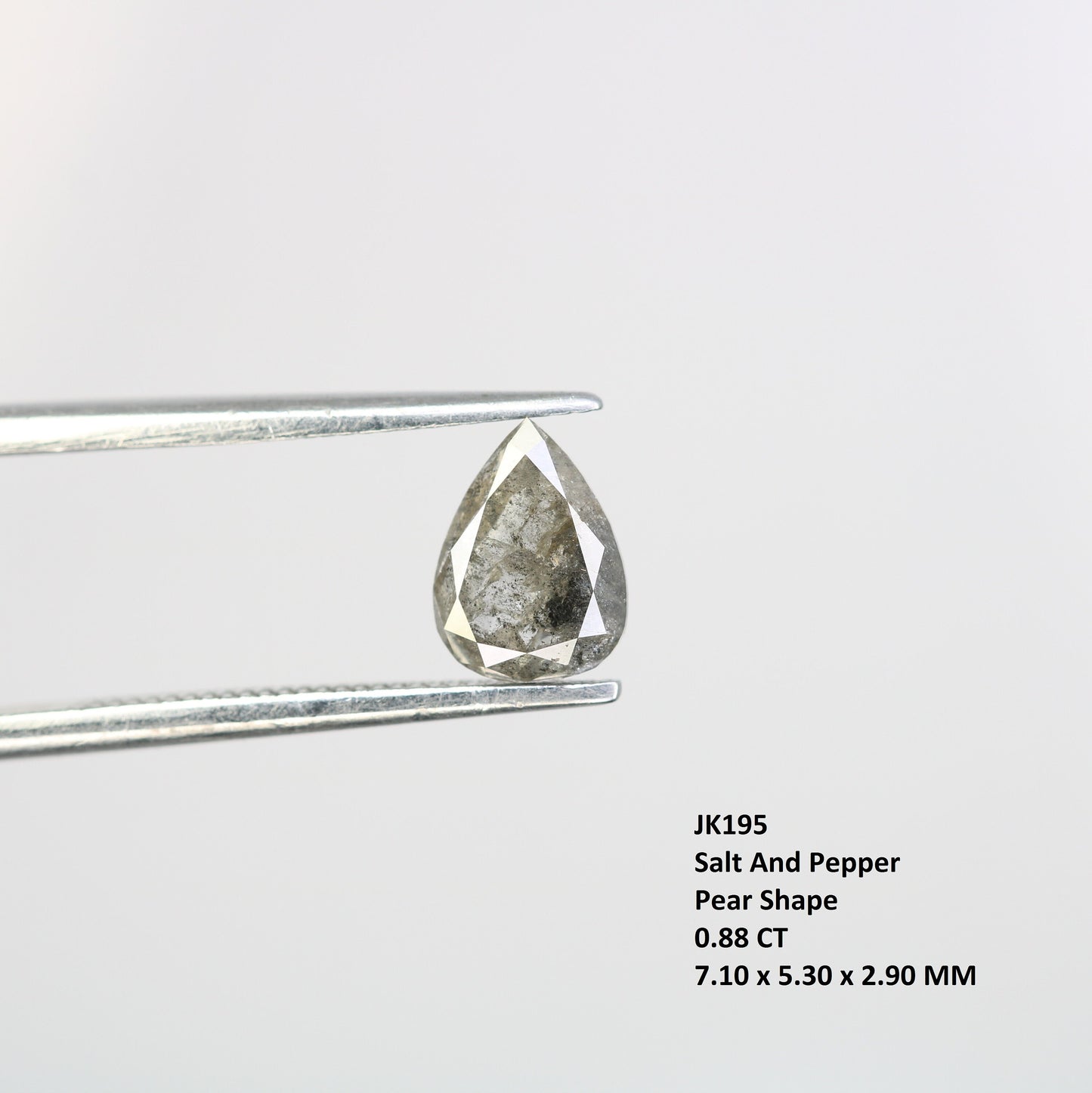 0.88 CT Pear Shape Salt and Pepper Diamond Engagement Ring | Unique Promise Ring | Minimalist Gold Ring | Handcrafted Jewelry Gift