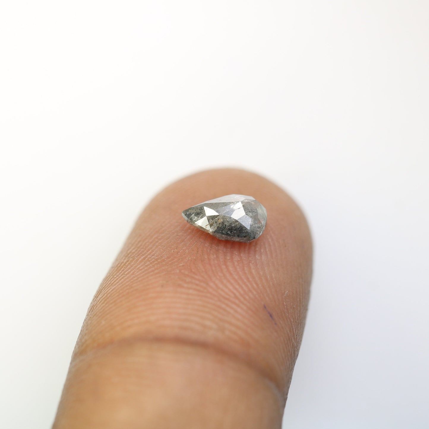 0.88 CT Pear Shape Salt and Pepper Diamond Engagement Ring | Unique Promise Ring | Minimalist Gold Ring | Handcrafted Jewelry Gift