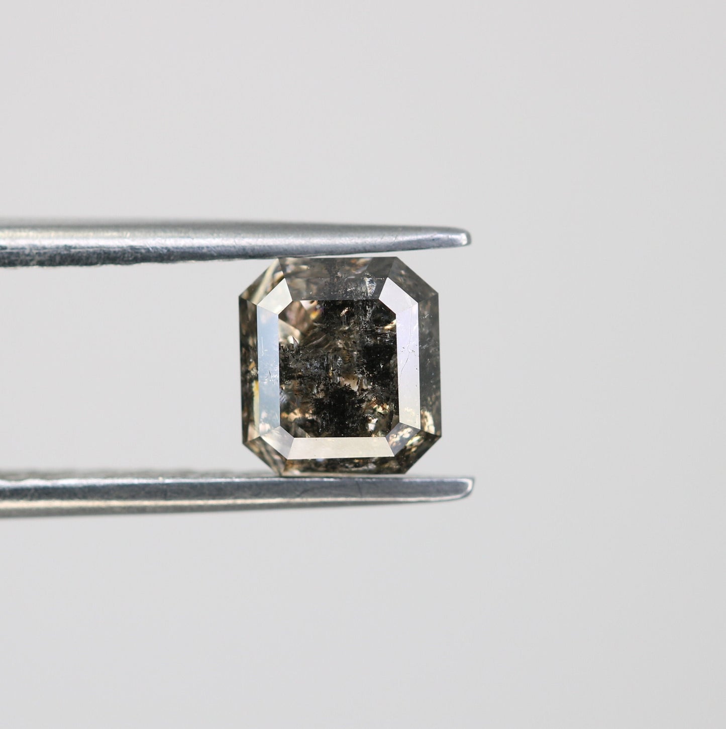 1.37 CT Salt and Pepper Emerald Shape Diamond - Natural Loose Emerald Cut Diamond - Emerald Engagement Ring - LABORDAY Offer