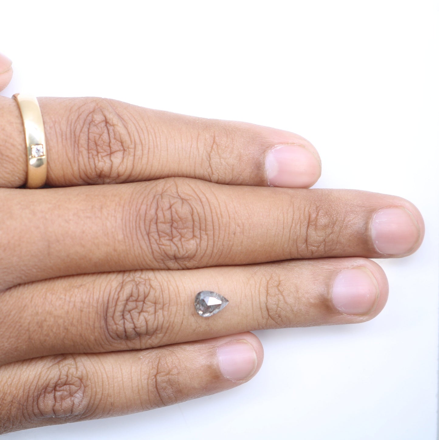 0.88 CT Pear Shape Salt and Pepper Diamond Engagement Ring | Unique Promise Ring | Minimalist Gold Ring | Handcrafted Jewelry Gift