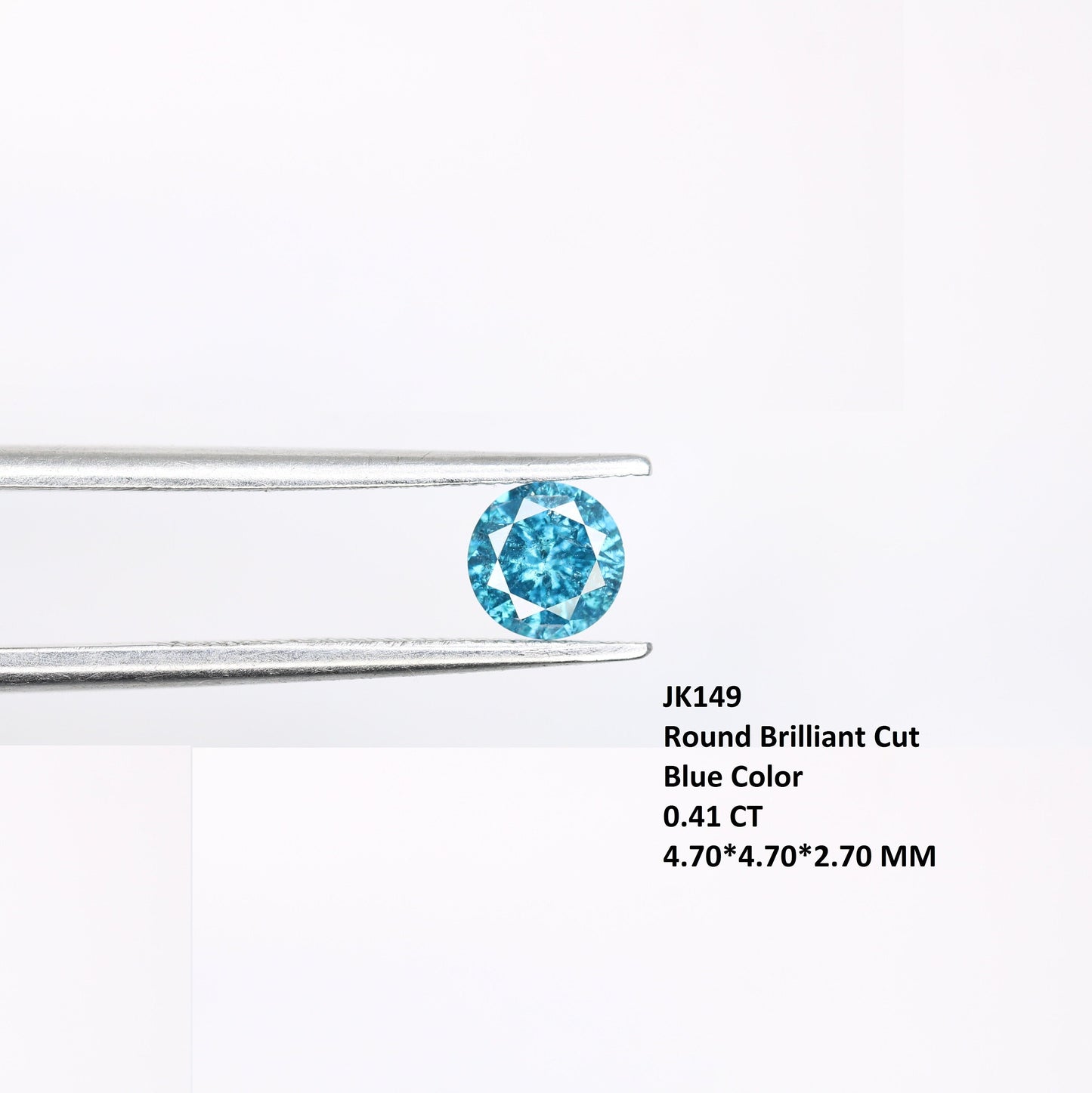 0.41 CT 4.70 x 2.70 MM Round Brilliant Cut Loose Blue Diamond for Wedding Jewelry | Perfect Gift for Her |Customizable for Gold Ring Setting