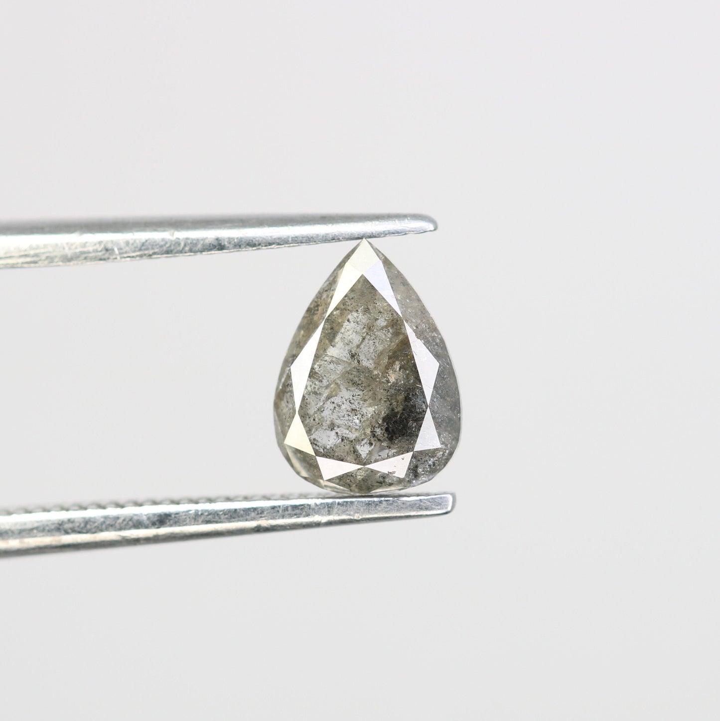 0.88 CT Pear Shape Salt and Pepper Diamond Engagement Ring | Unique Promise Ring | Minimalist Gold Ring | Handcrafted Jewelry Gift