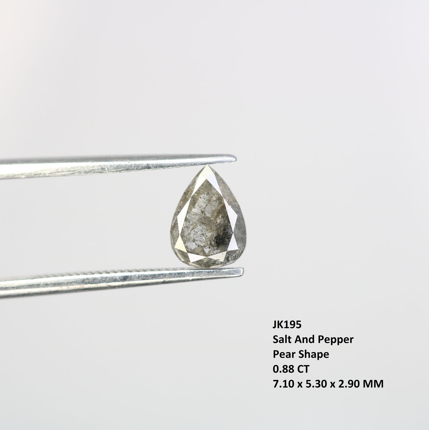 0.88 CT Pear Shape Salt and Pepper Diamond Engagement Ring | Unique Promise Ring | Minimalist Gold Ring | Handcrafted Jewelry Gift
