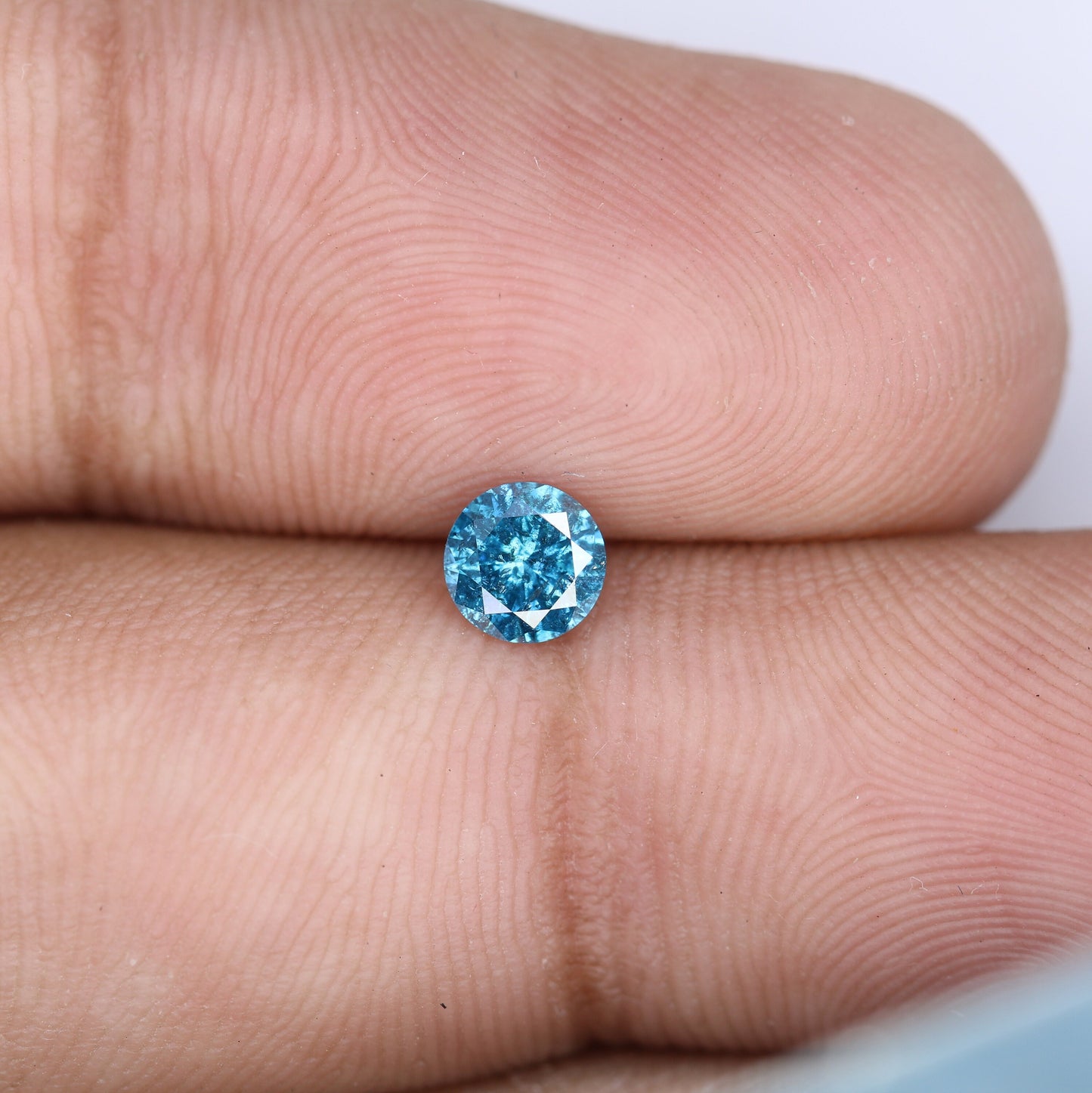 0.41 CT 4.70 x 2.70 MM Round Brilliant Cut Loose Blue Diamond for Wedding Jewelry | Perfect Gift for Her |Customizable for Gold Ring Setting