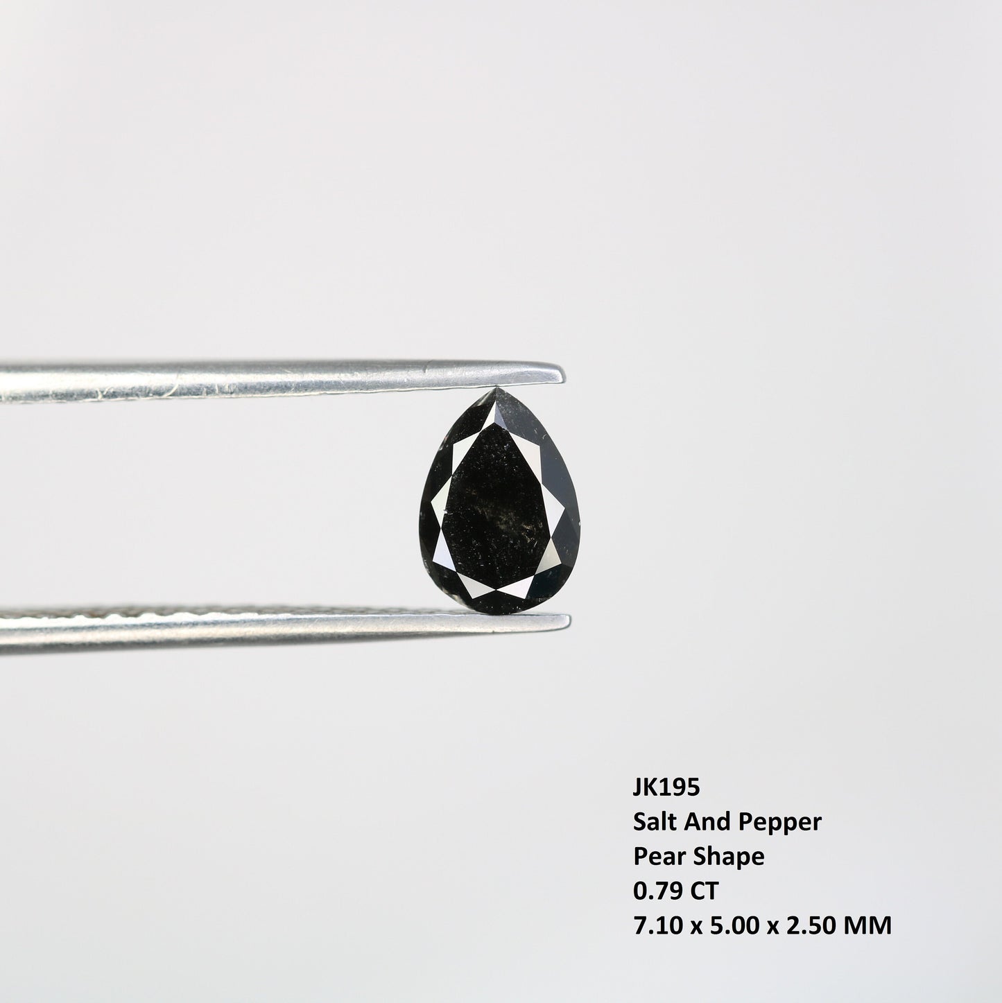 0.79 CT Pear Shape Black Salt and Pepper Loose Diamond | Unique Wedding Pendant | Gift for Wife | Mother's Day Gift | Natural Gemstone
