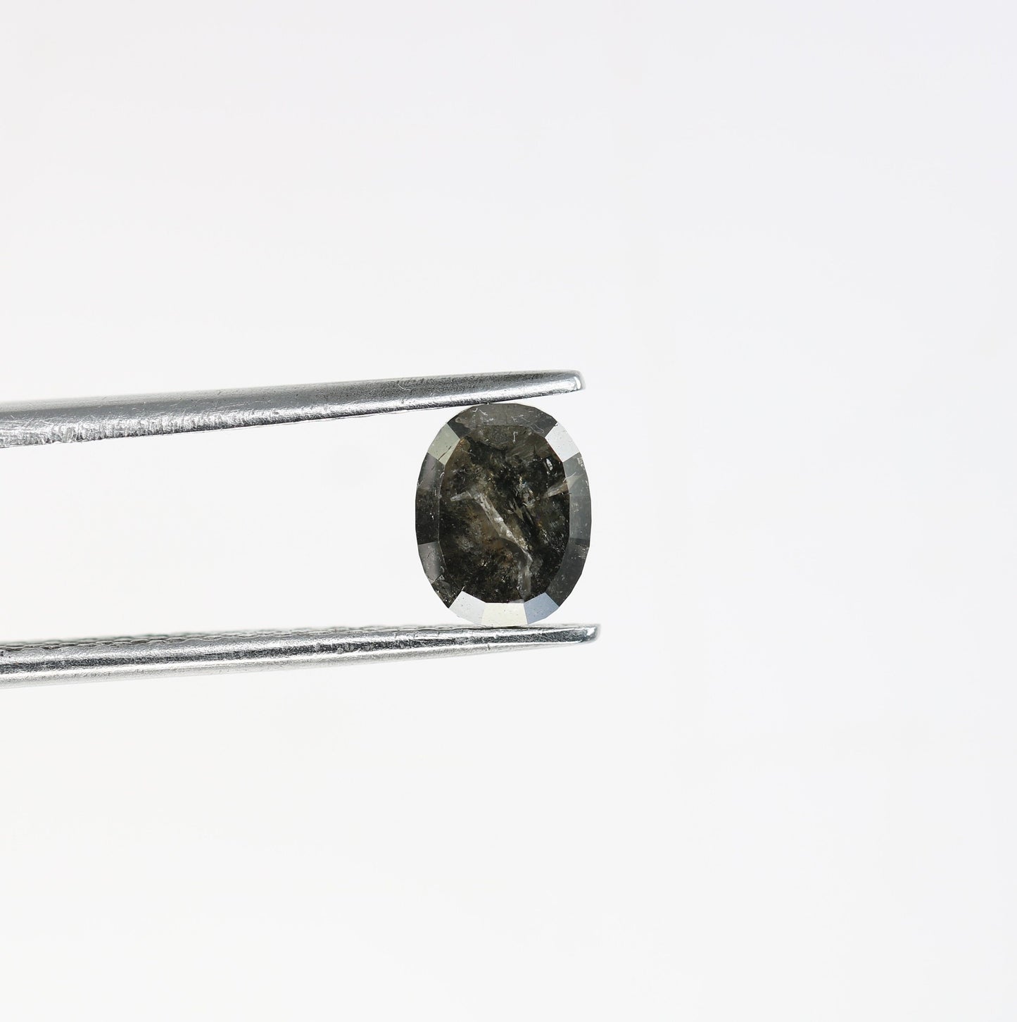 1.23 CT Oval Shaped Salt and Pepper Diamond | Elegant Gold Ring | Unique Engagement Jewelry | Artisan Design