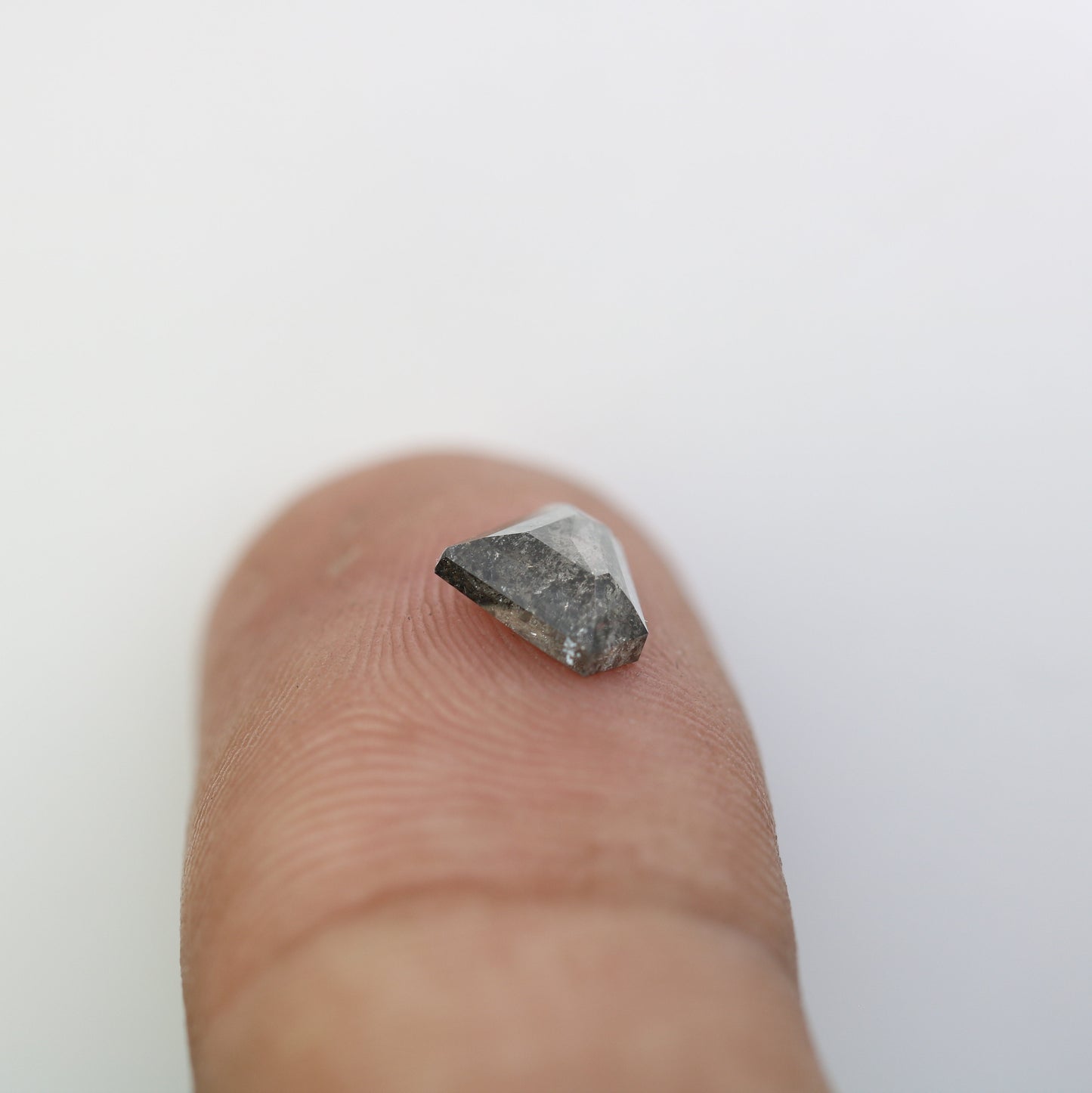 0.86 CT Salt and Pepper Diamond Shield Cut For handmade necklace pendant Black/Grey crystal Diamond for Engagement Gold Ring Gift for Her