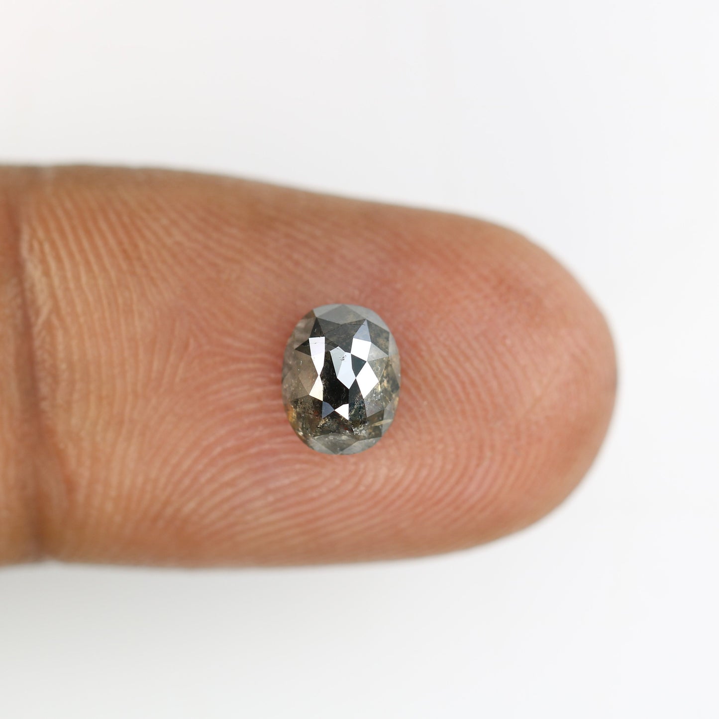 1.23 CT Oval Shaped Salt and Pepper Diamond | Elegant Gold Ring | Unique Engagement Jewelry | Artisan Design