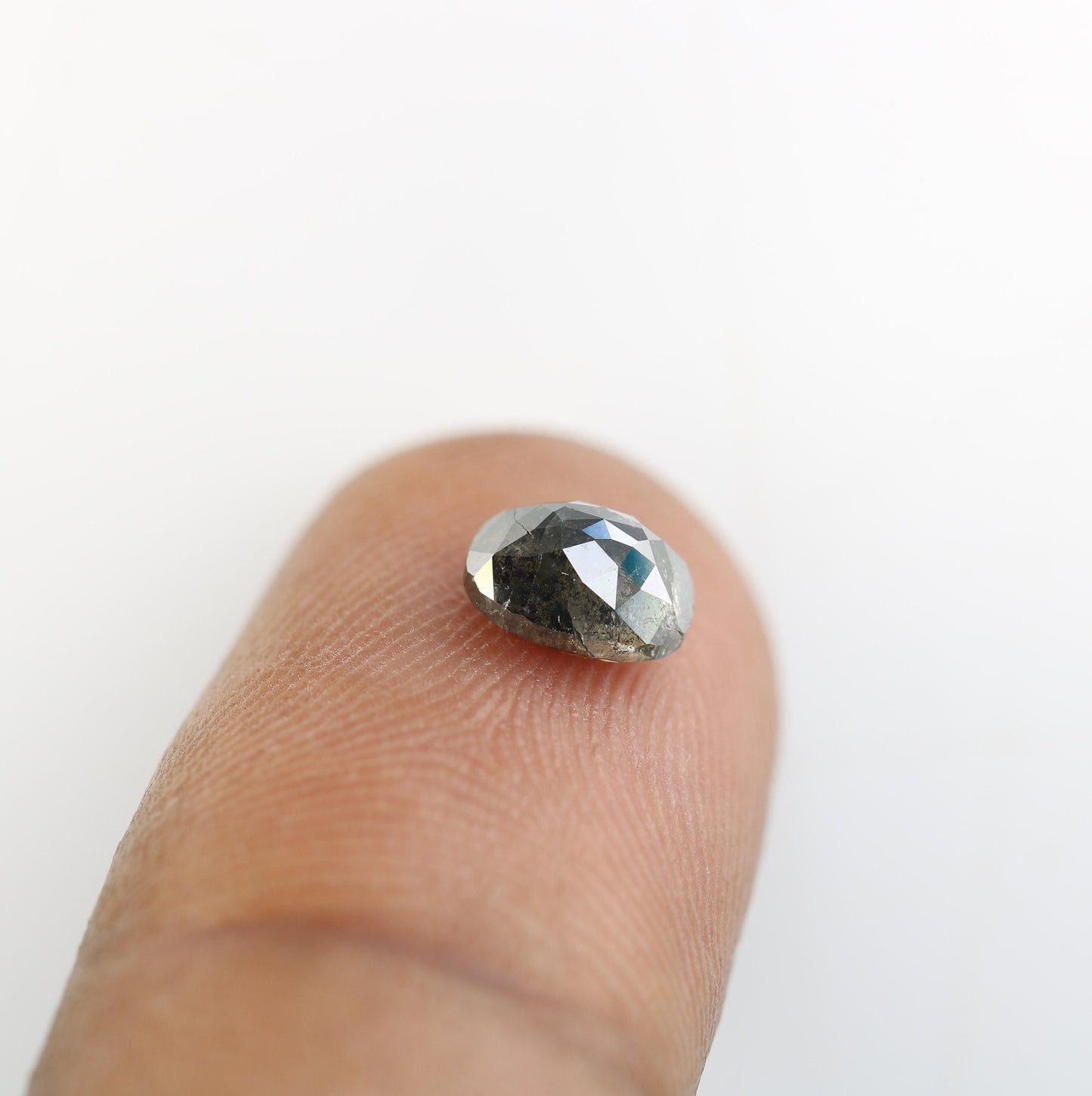 1.23 CT Oval Shaped Salt and Pepper Diamond | Elegant Gold Ring | Unique Engagement Jewelry | Artisan Design