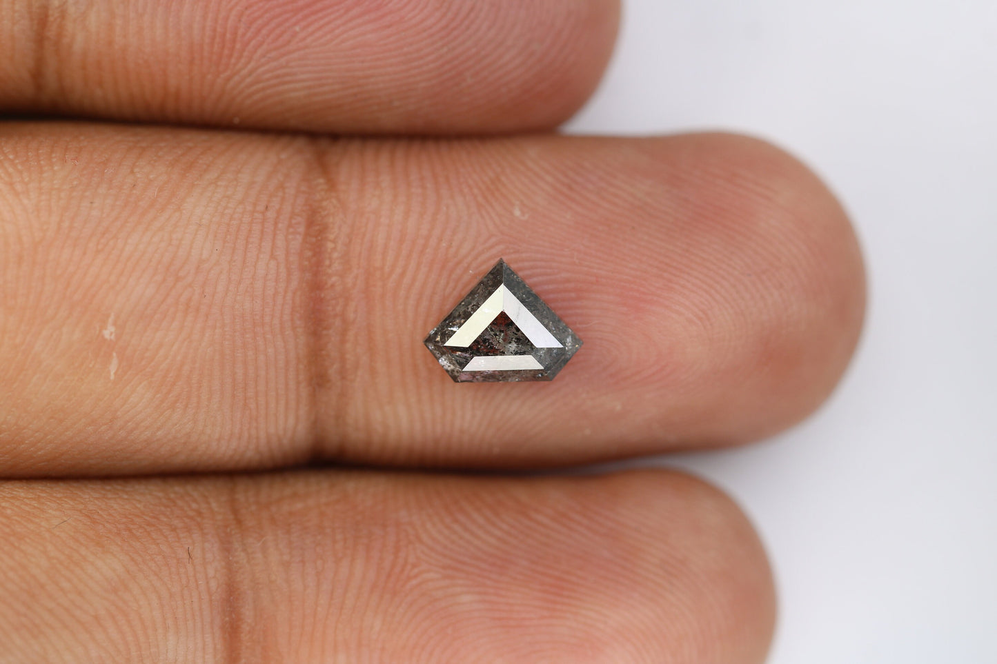 0.86 CT Salt and Pepper Diamond Shield Cut For handmade necklace pendant Black/Grey crystal Diamond for Engagement Gold Ring Gift for Her