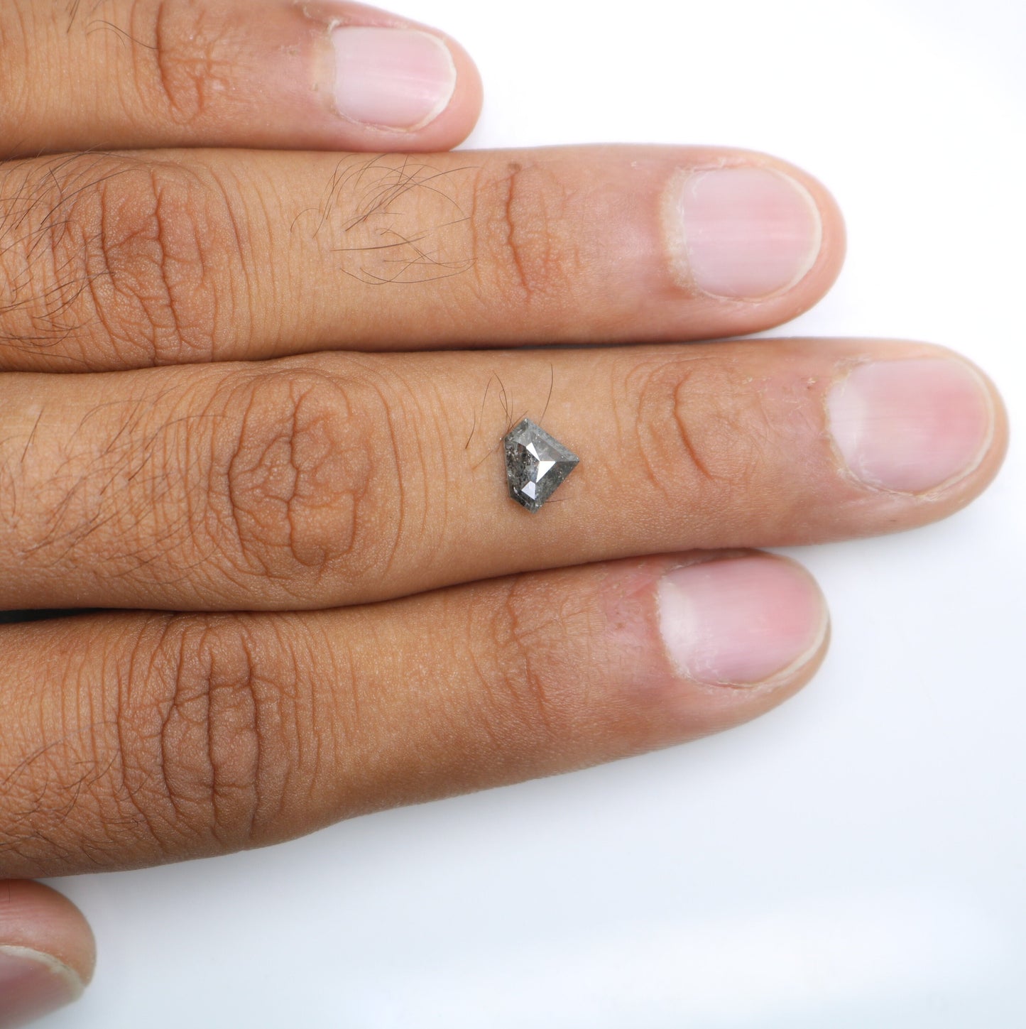 0.86 CT Salt and Pepper Diamond Shield Cut For handmade necklace pendant Black/Grey crystal Diamond for Engagement Gold Ring Gift for Her
