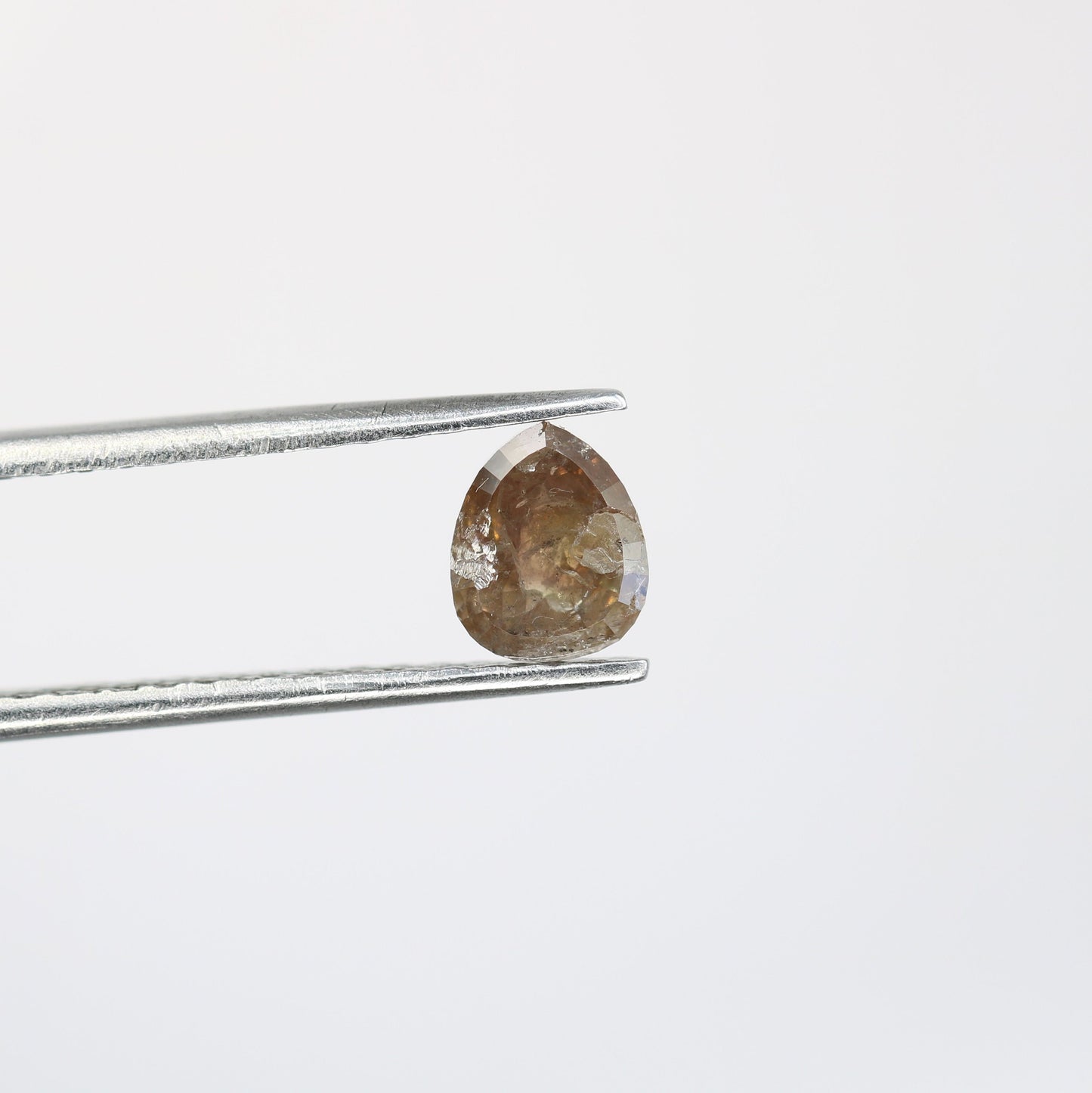 0.96 CT Rose Cut Pear Shape Salt and Pepper Diamond | Unique Gold Ring | Natural Diamond Jewelry