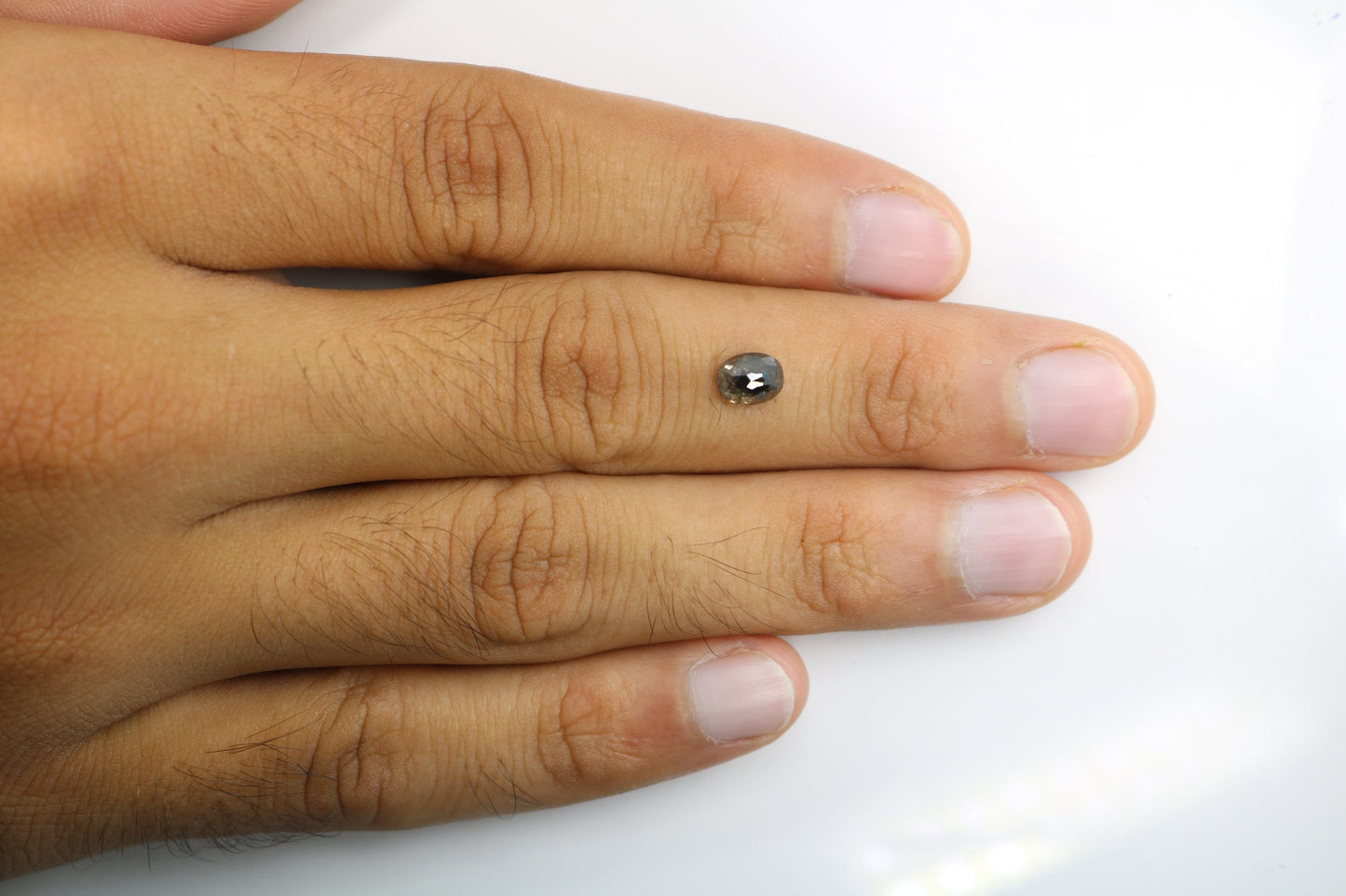 1.23 CT Oval Shaped Salt and Pepper Diamond | Elegant Gold Ring | Unique Engagement Jewelry | Artisan Design