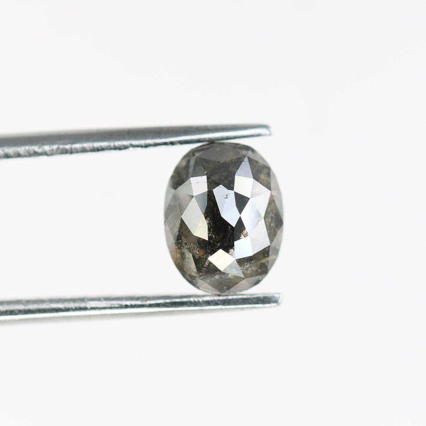 1.23 CT Oval Shaped Salt and Pepper Diamond | Elegant Gold Ring | Unique Engagement Jewelry | Artisan Design