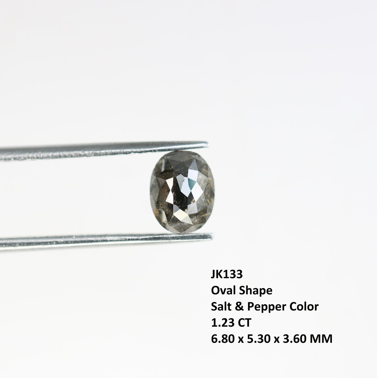 1.23 CT Oval Shaped Salt and Pepper Diamond | Elegant Gold Ring | Unique Engagement Jewelry | Artisan Design