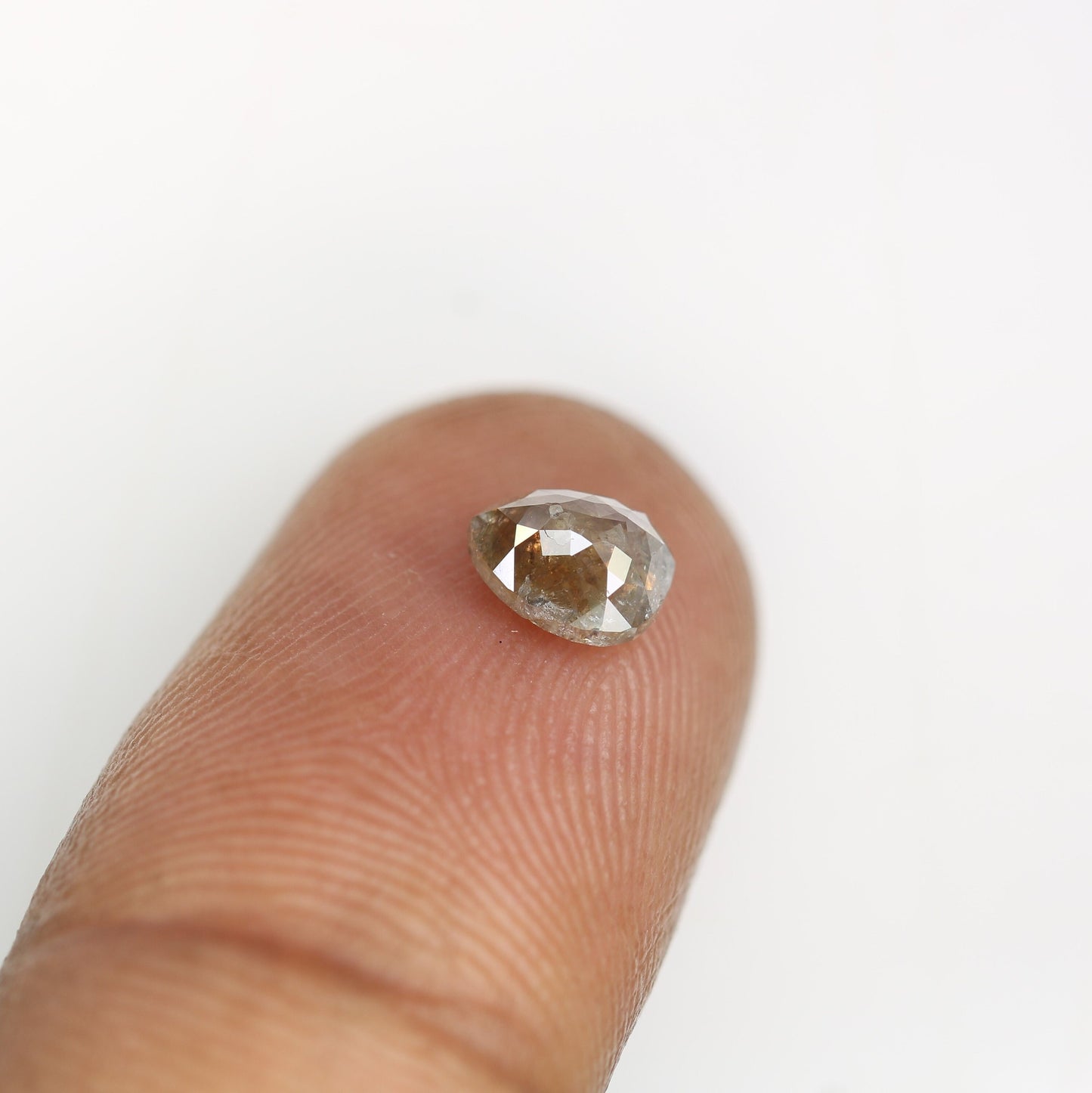 0.96 CT Rose Cut Pear Shape Salt and Pepper Diamond | Unique Gold Ring | Natural Diamond Jewelry