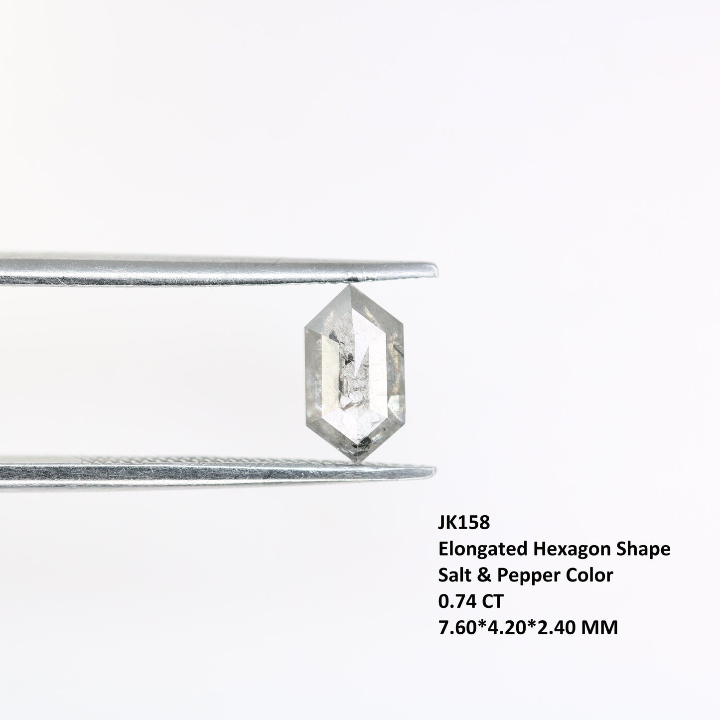 0.74 CT Elongated Loose Salt and Pepper Diamond - Natural Elongated Diamond - Salt and Pepper Ring - Gift for Wifey - Gift for mother -