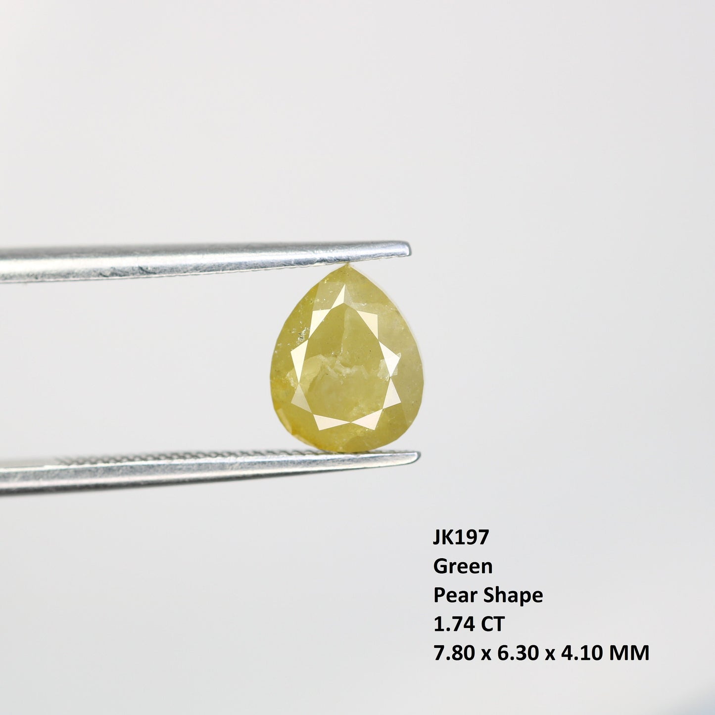 1.74 CT Pear Cut Loose Rustice Green Diamond For Halo Diamond RingFor Gold Ring Diamonds