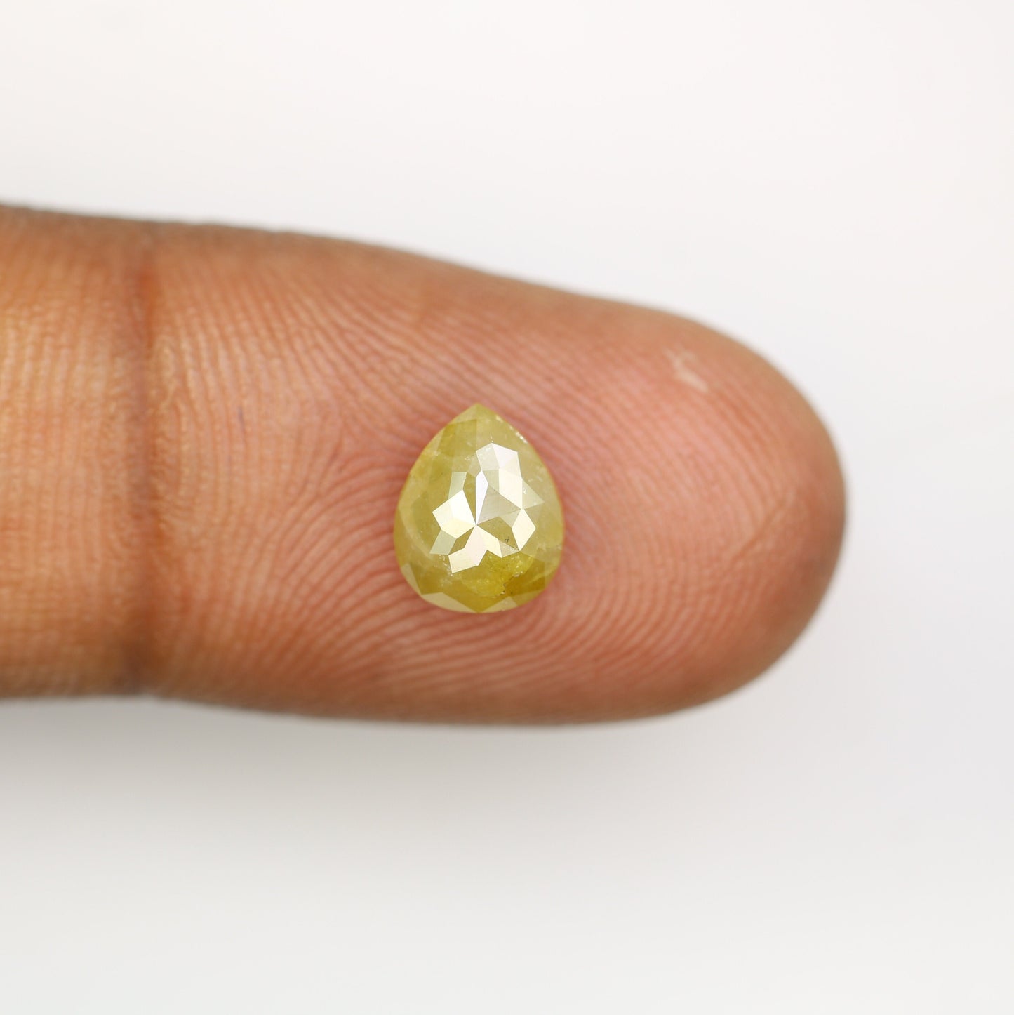 1.74 CT Pear Cut Loose Rustice Green Diamond For Halo Diamond RingFor Gold Ring Diamonds