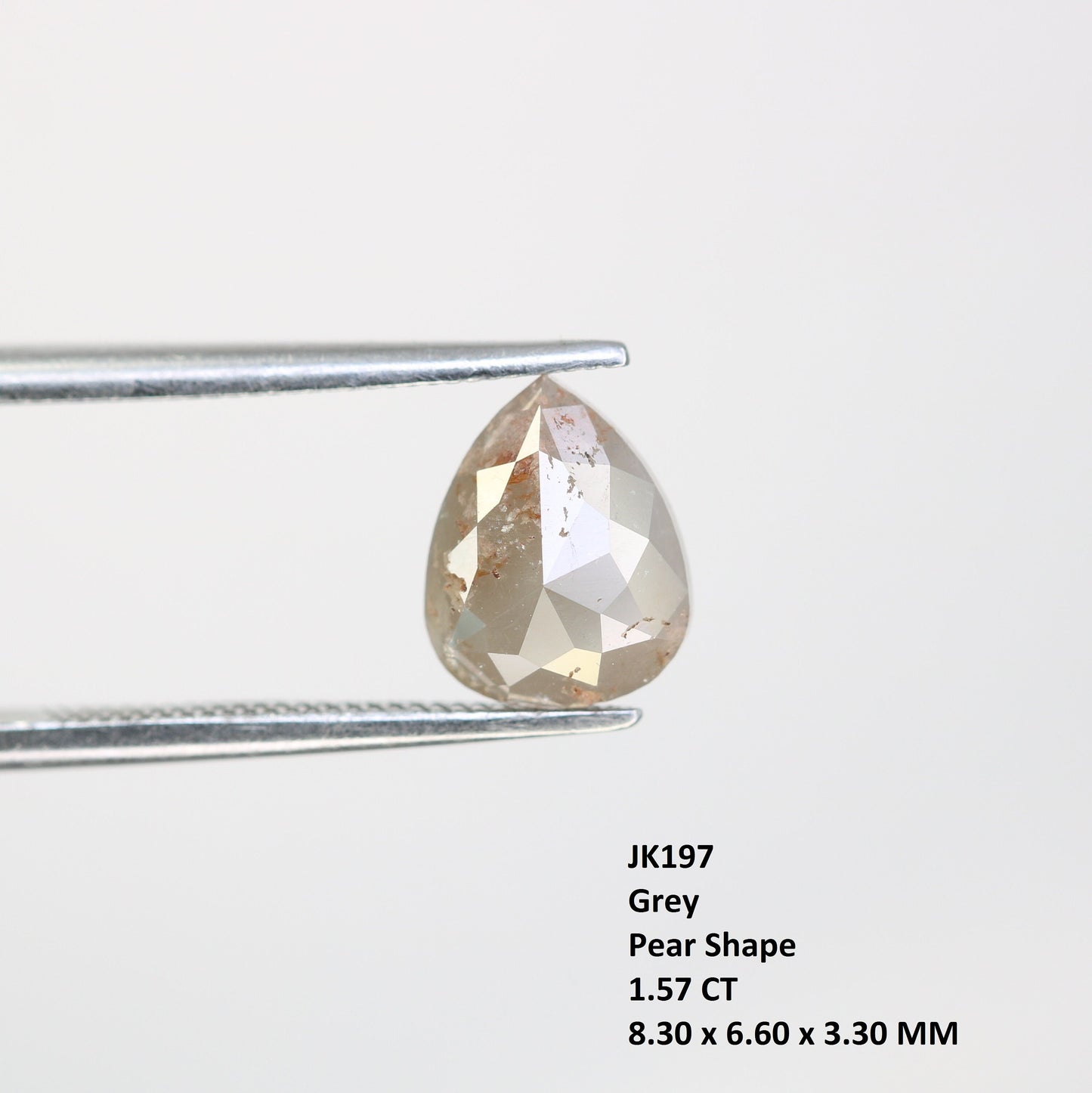 1.57 CT Grey Pear Shape Diamond For Engagement RingFor Gold Ring Diamonds