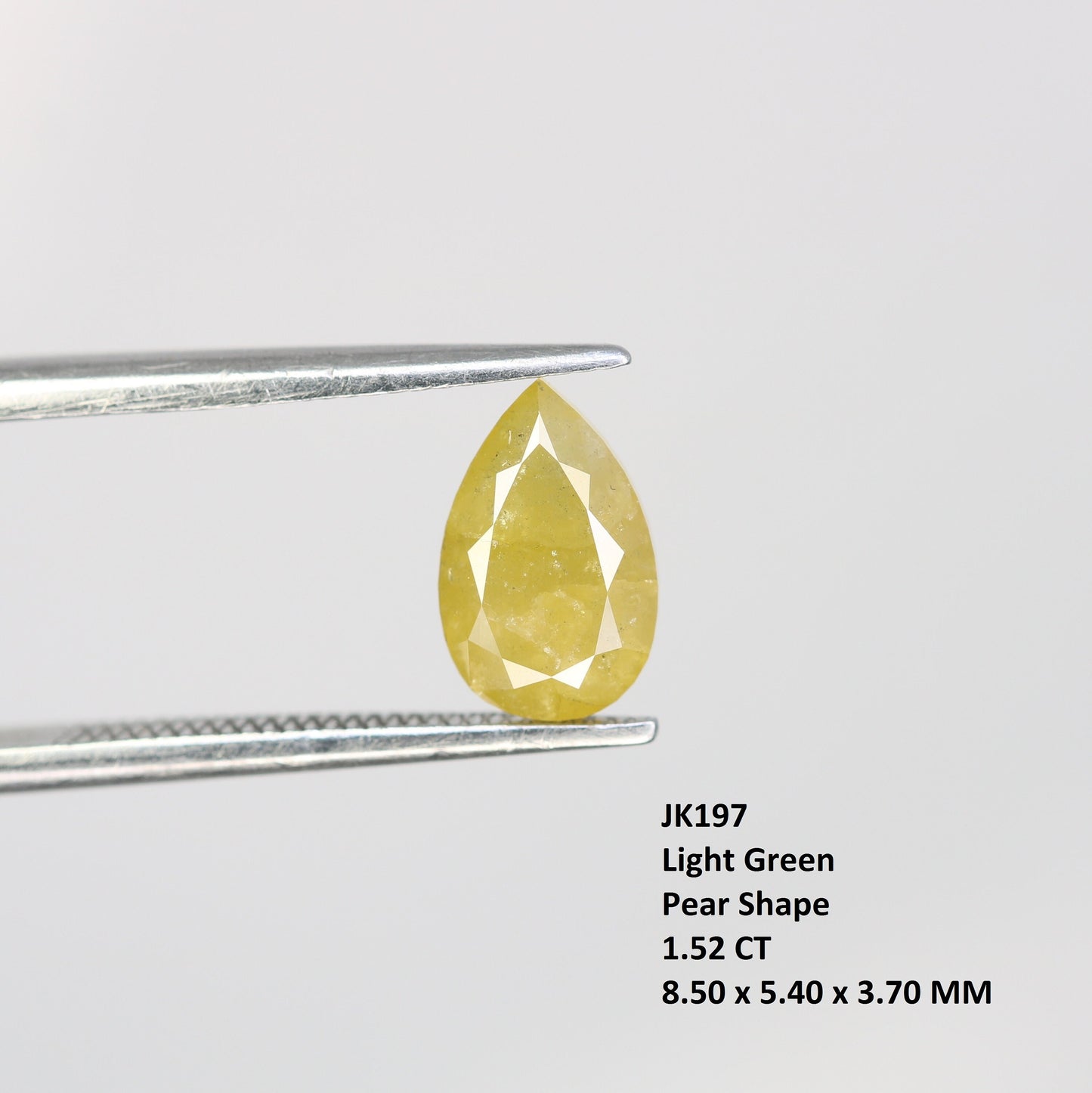 1.52 CT Pear Shape Light Green Diamond For Engagement RingFor Gold Ring Diamonds