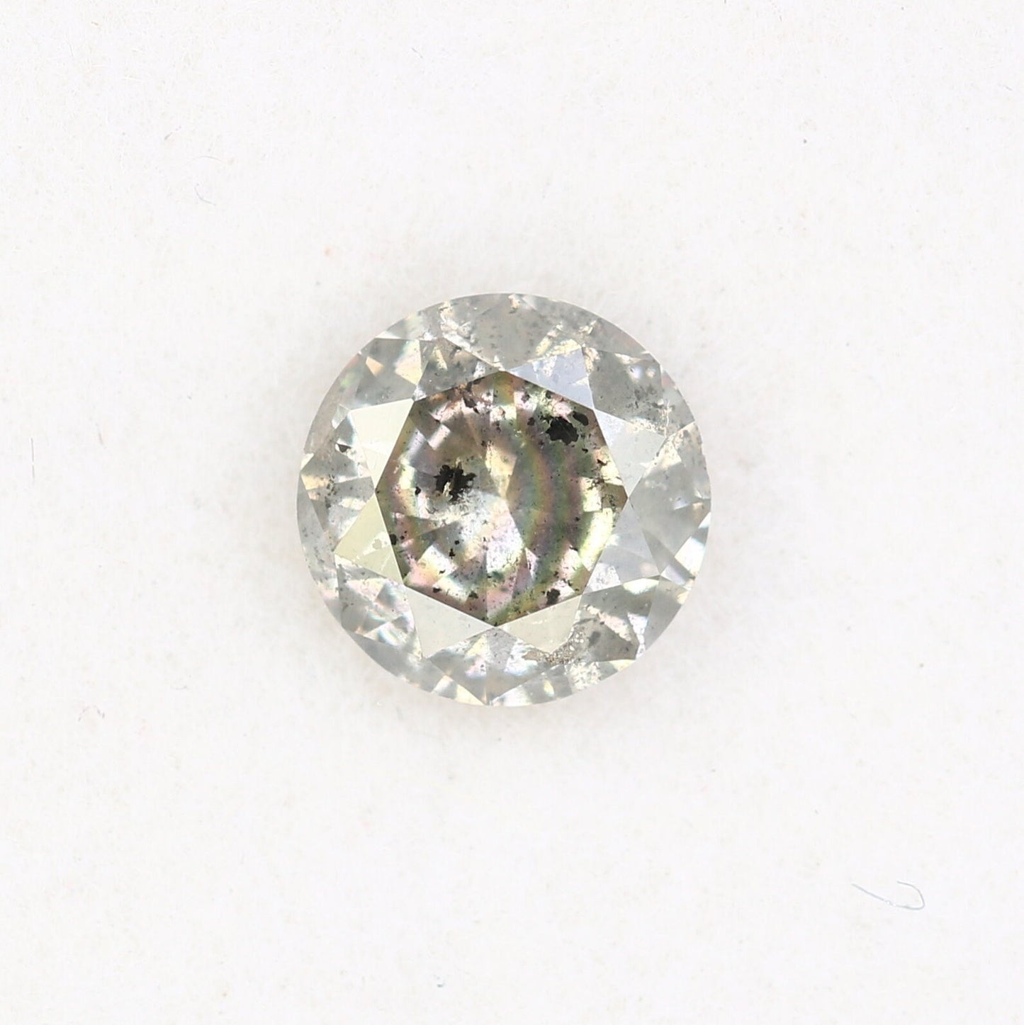 0.82 CT 6 mm Round Salt and Pepper Diamond for Gold Ring Settings