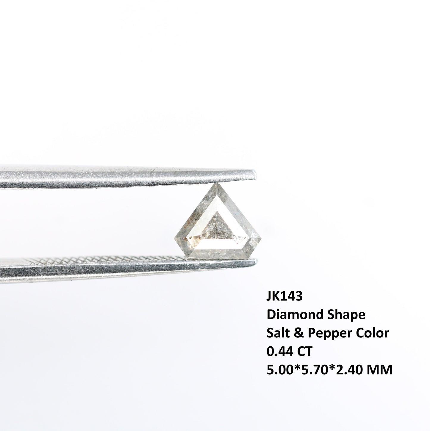 0.44 CT Triangle Cut Salt and Pepper Diamond For handmade necklace pendant Black/Grey crystal Diamond for Engagement Ring Gift for Her