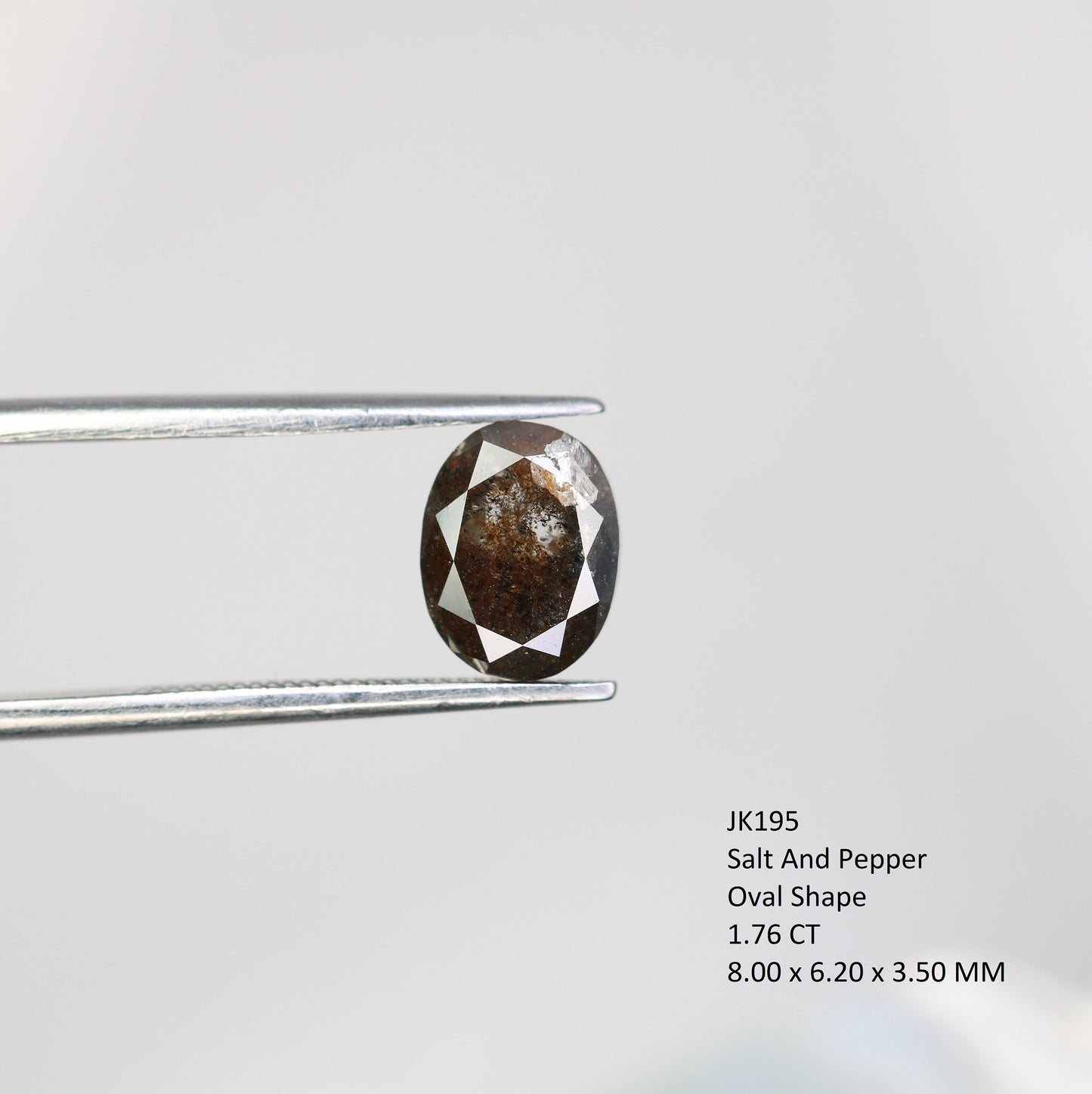 1.76 CT Loose Oval Salt and Pepper Diamond | Promise Ring | Wedding Jewelry | Perfect Gift for Wife or Sister