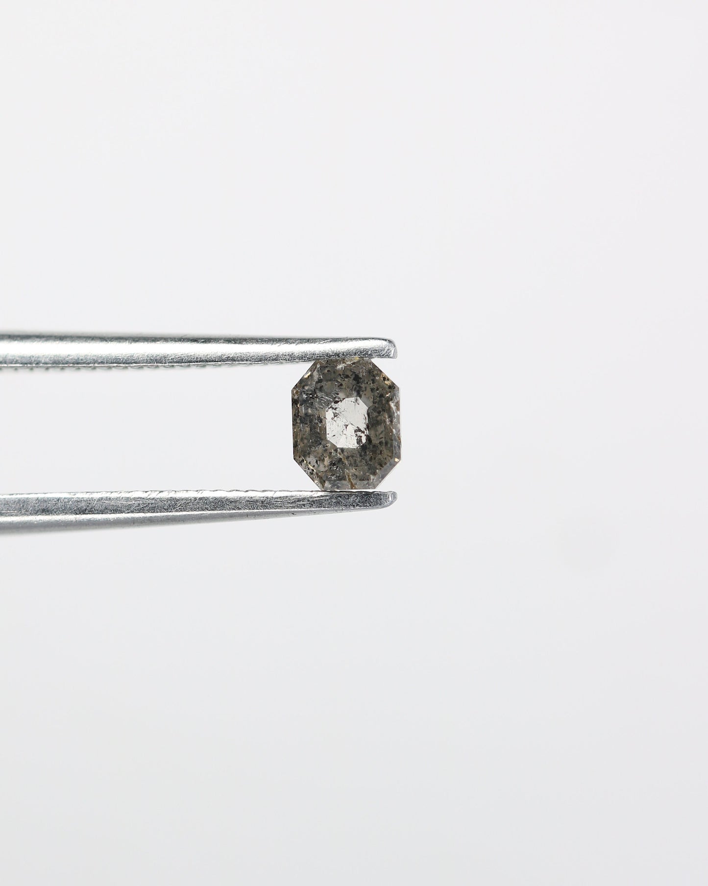 Salt & Pepper Emerald Shape Diamond - Natural Loose Emerald Cut - Perfect for Engagement Ring Unique Gold Necklace