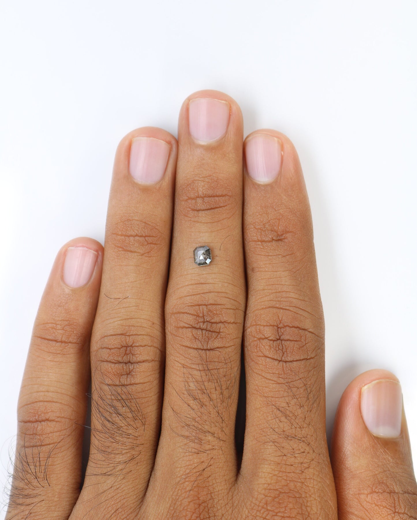 0.45 CT Salt & Pepper Emerald Shape Diamond - Natural Loose Emerald Cut - Labor Day Sale