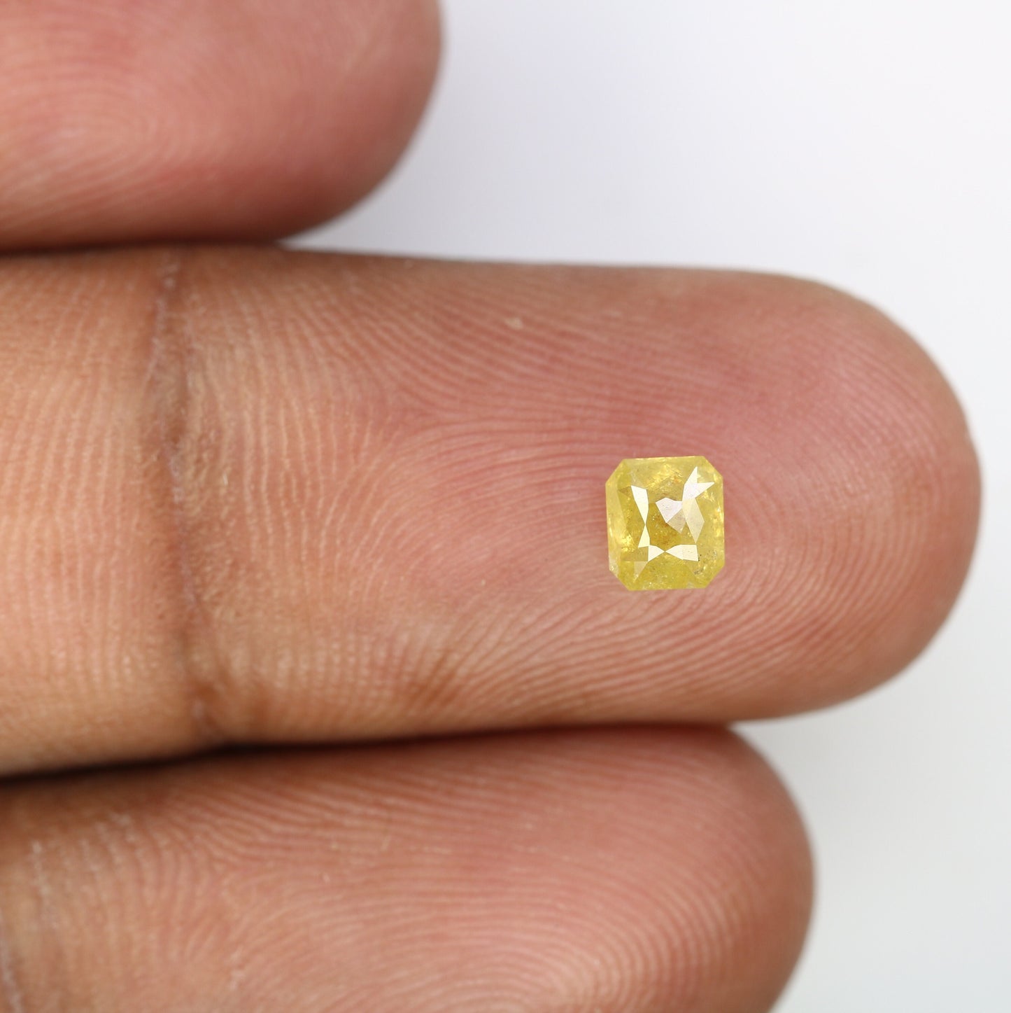0.53 CT Fancy Yellow Salt and Pepper Emerald Shape Diamond - Natural Loose Emerald Cut Diamond - Perfect for Emerald Engagement Ring