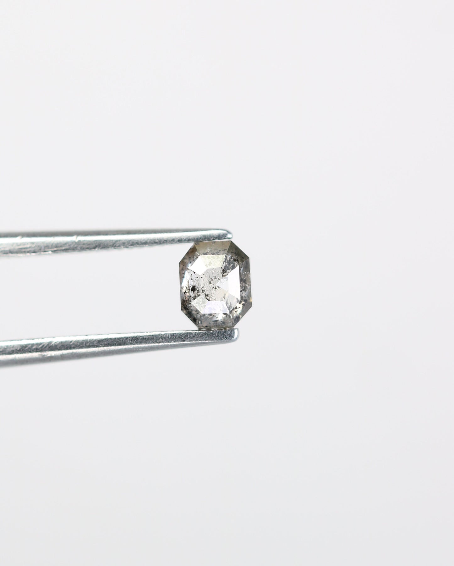 Salt & Pepper Emerald Shape Diamond - Natural Loose Emerald Cut - Perfect for Engagement Ring Unique Gold Necklace