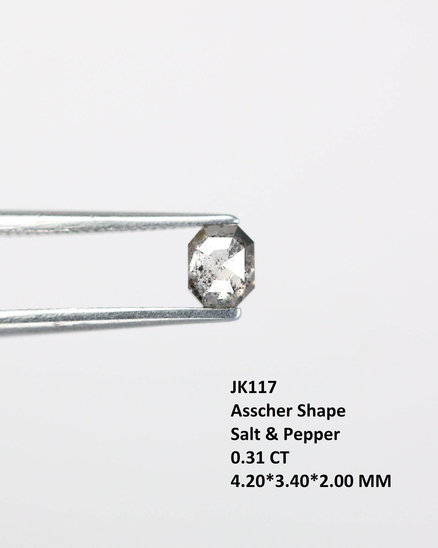 Salt & Pepper Emerald Shape Diamond - Natural Loose Emerald Cut - Perfect for Engagement Ring Unique Gold Necklace