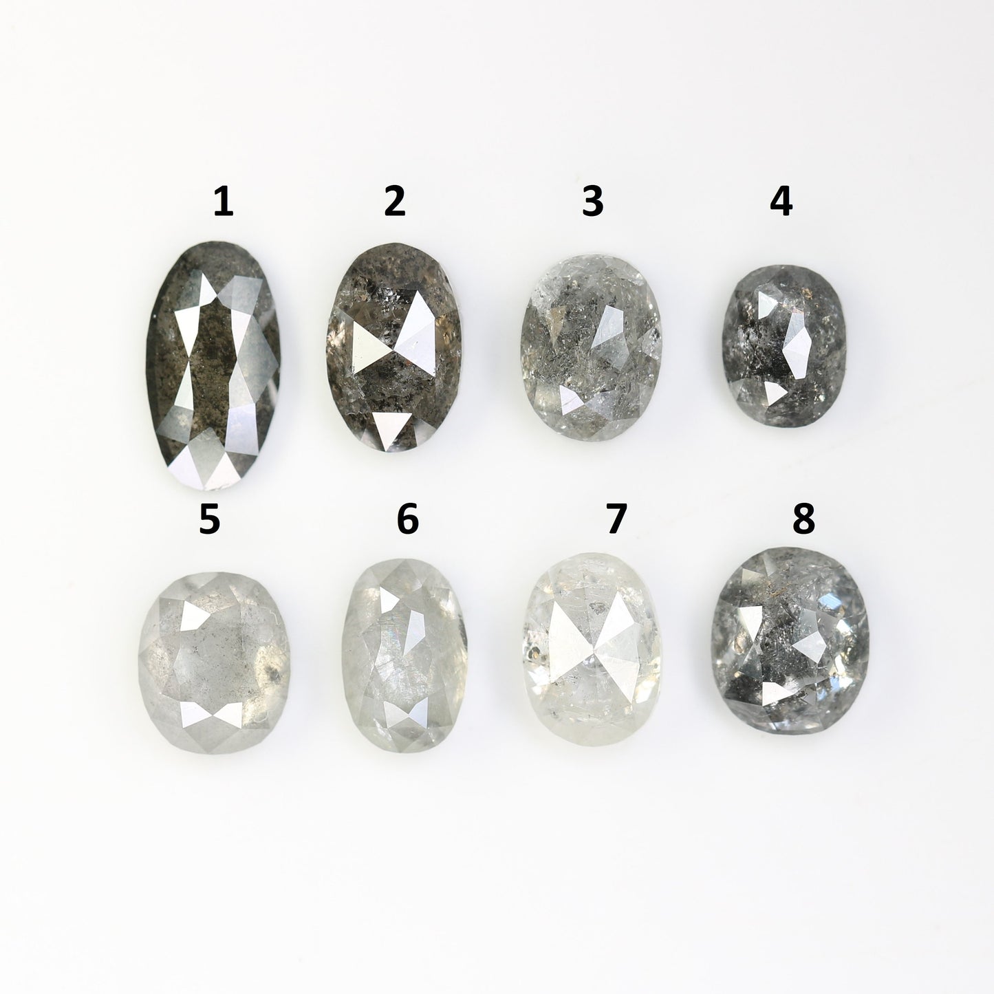 Salt and Pepper Mixed Shape Diamonds | Oval White and Grey Galaxy Diamonds | Unique Jewelry Rings and Gifts for Her