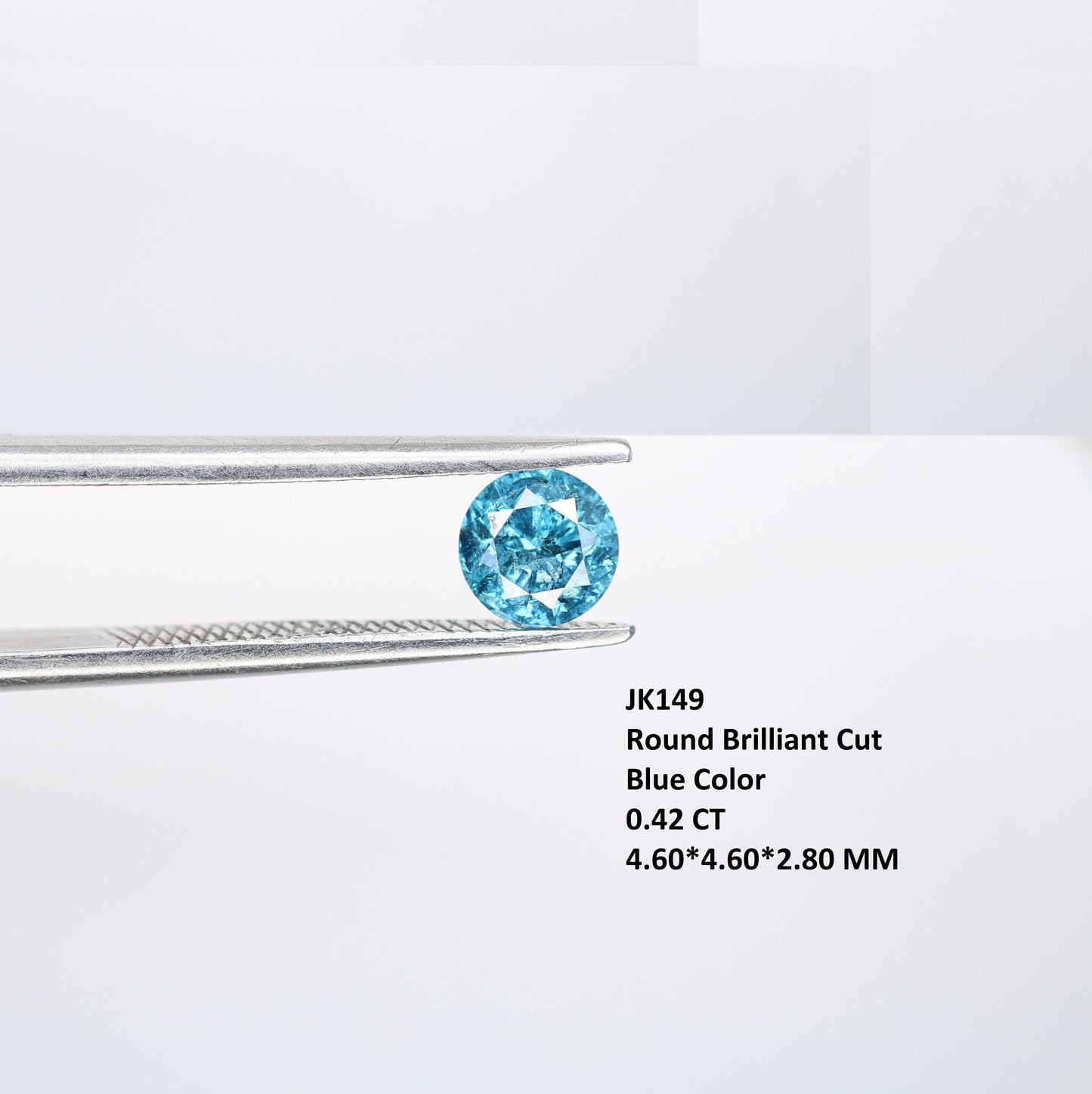 0.42 CT Round Blue Diamond for Engagement Rings | Natural Loose Diamond Ideal for Gold Ring Settings
