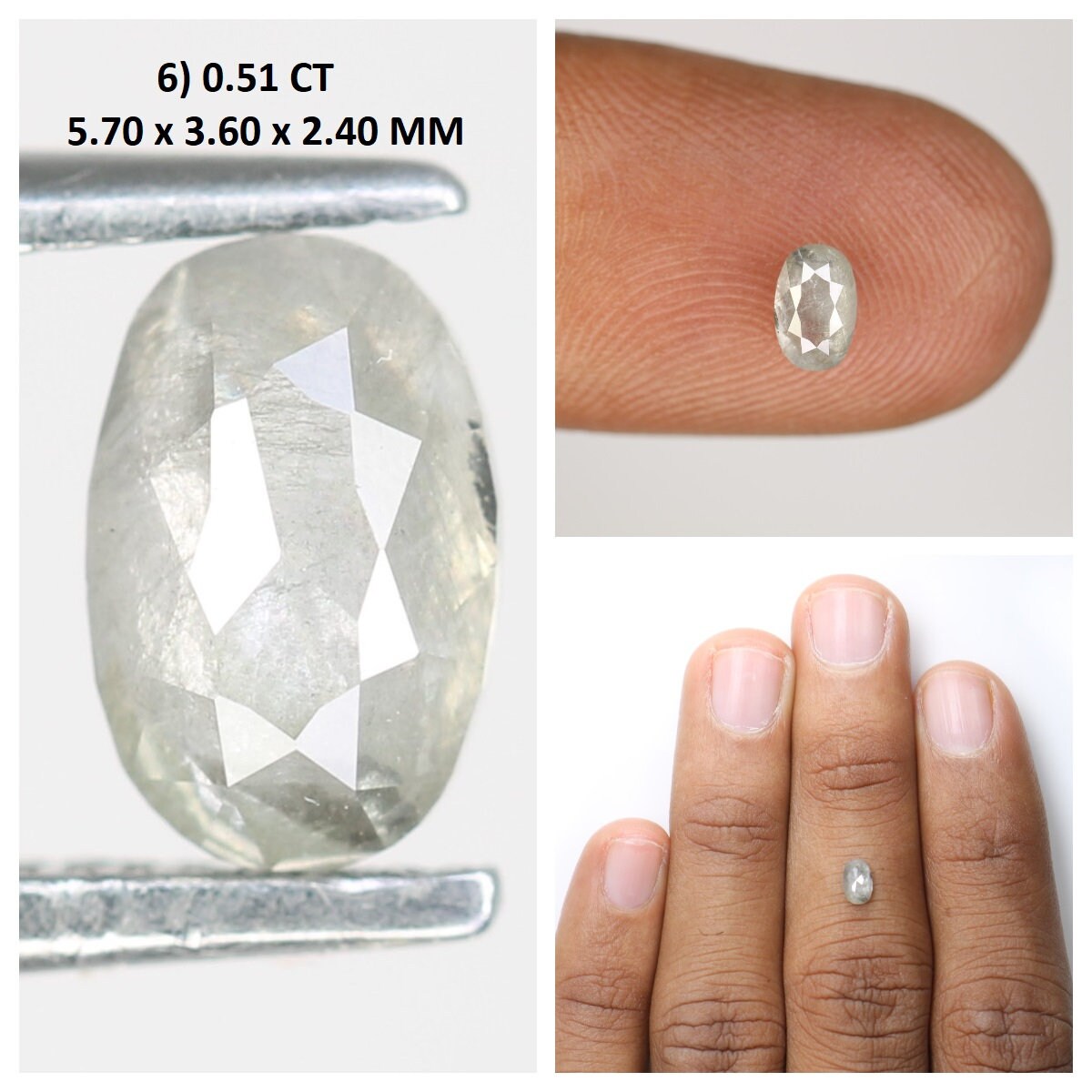 Salt and Pepper Mixed Shape Diamonds | Oval White and Grey Galaxy Diamonds | Unique Jewelry Rings and Gifts for Her