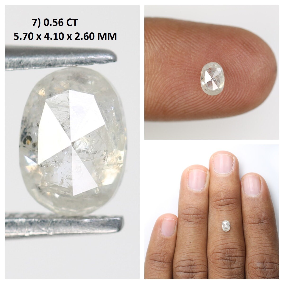 Salt and Pepper Mixed Shape Diamonds | Oval White and Grey Galaxy Diamonds | Unique Jewelry Rings and Gifts for Her