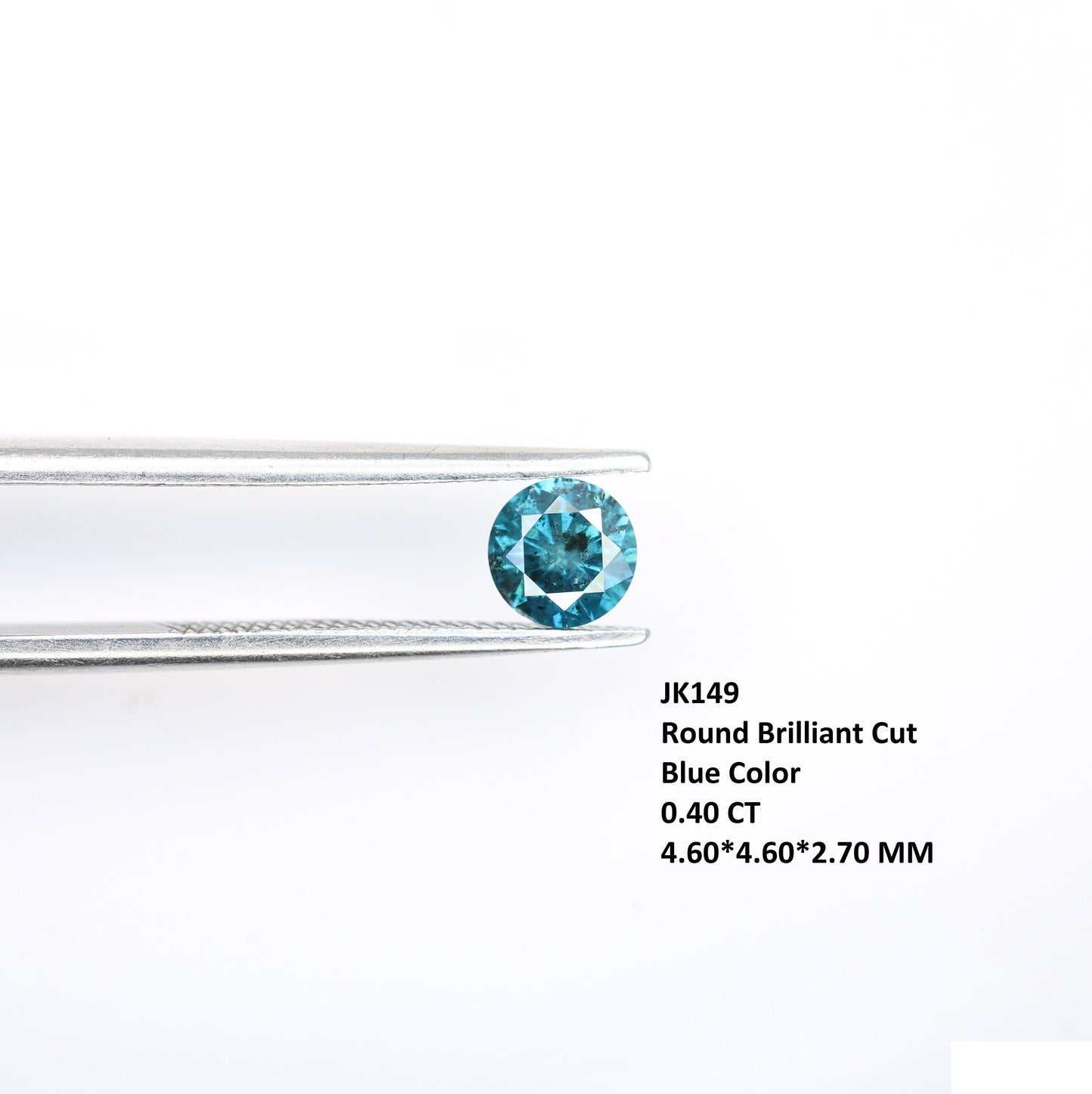 0.40 CT Round Brilliant Blue Diamond for Engagement Rings | Ideal for Gold Ring Settings