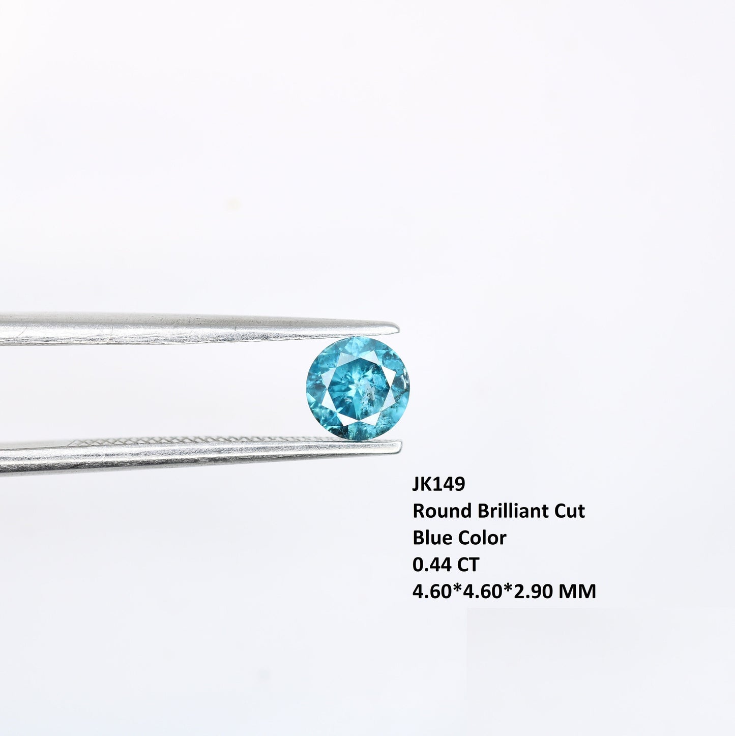 4.60 MM Round Brilliant Cut Blue Diamond for Engagement Rings | Ideal for Gold Ring Settings
