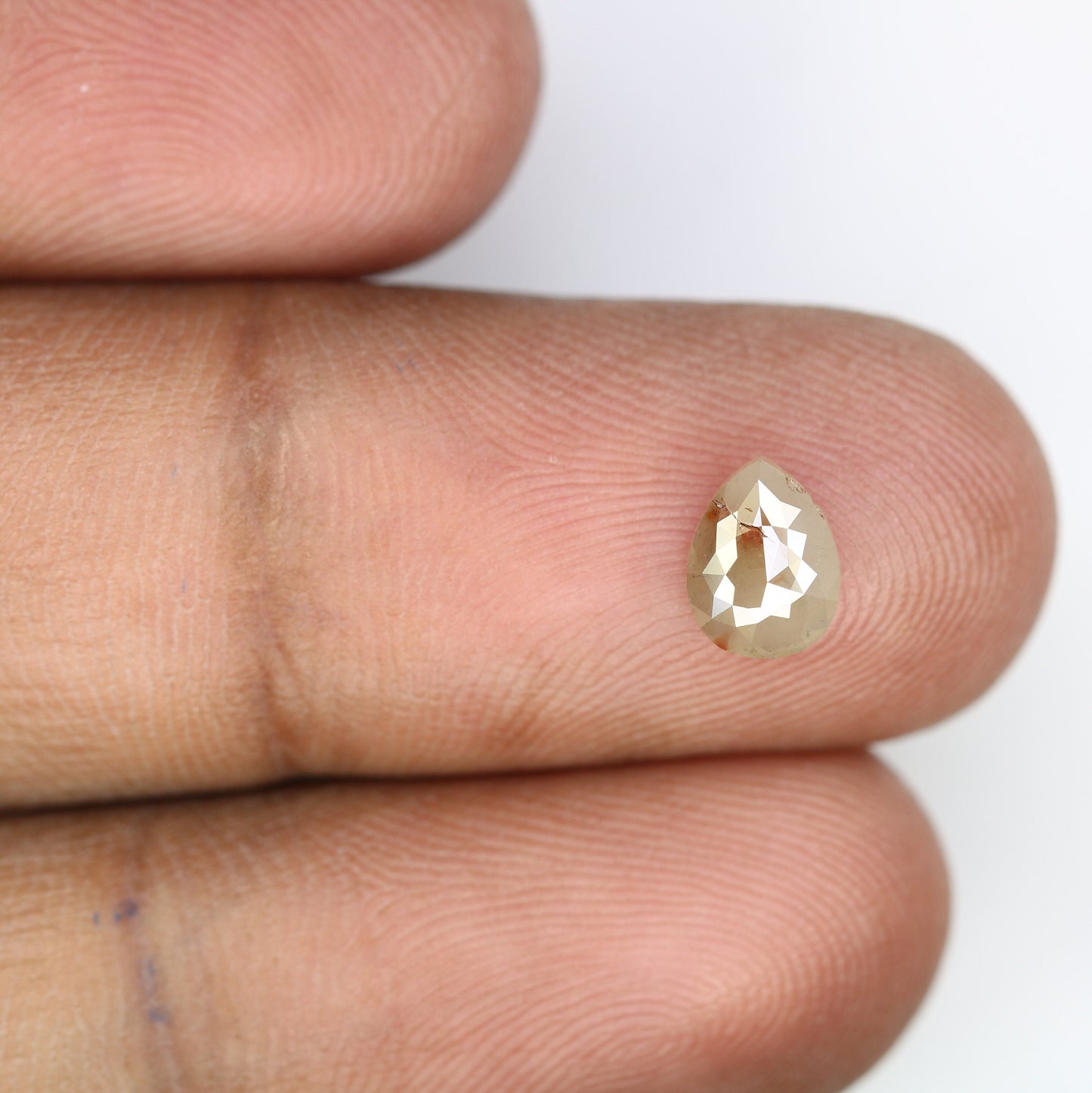 Pear Salt and Pepper Rose Cut Rustic DiamondFor Gold Ring Diamonds