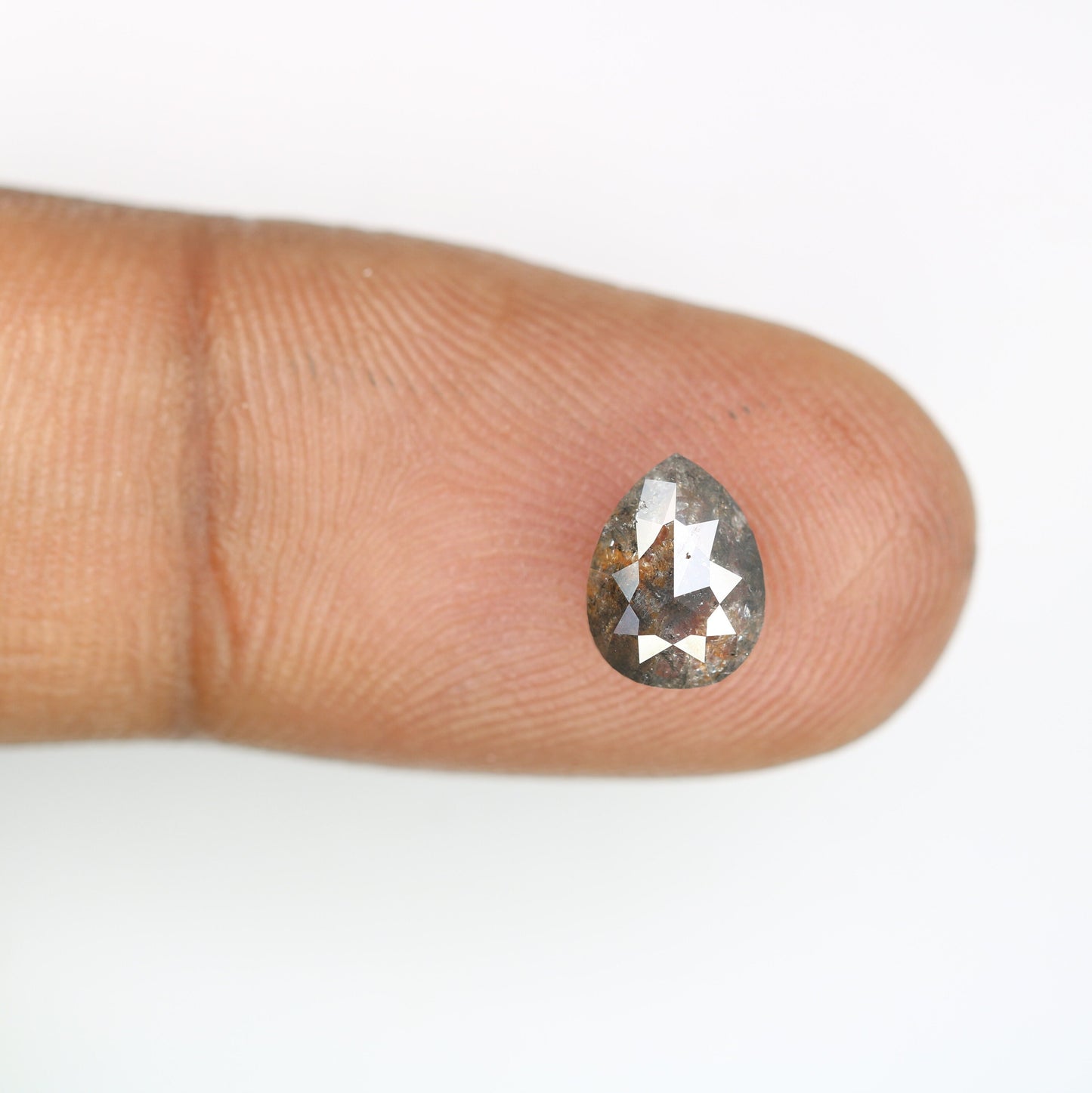 Pear Salt and Pepper Galaxy Diamond Ring for Gold Ring | Unique Rustic Diamond Jewelry | Custom Engagement Ring
